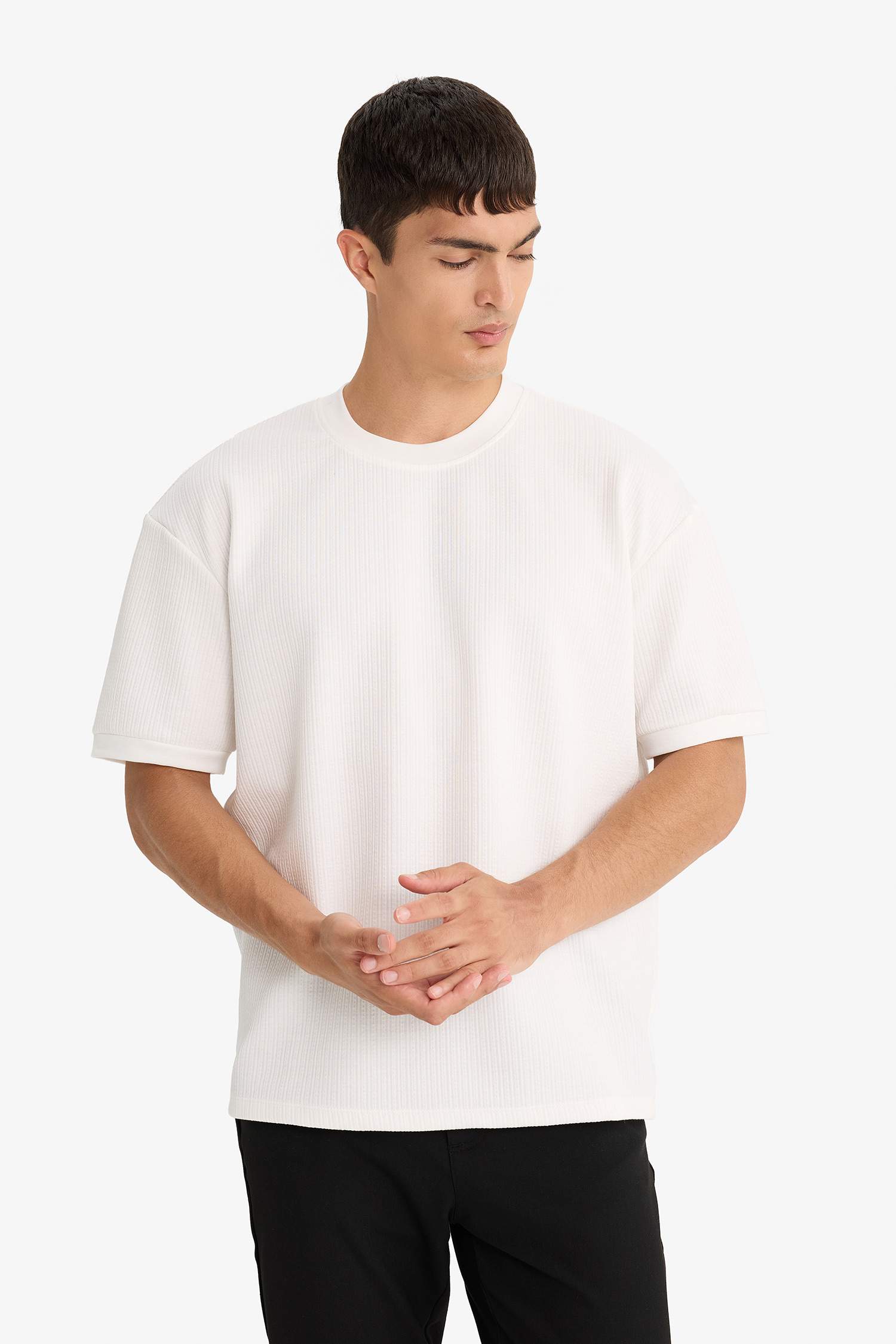 T-shirt oversize à col rond manches courtes