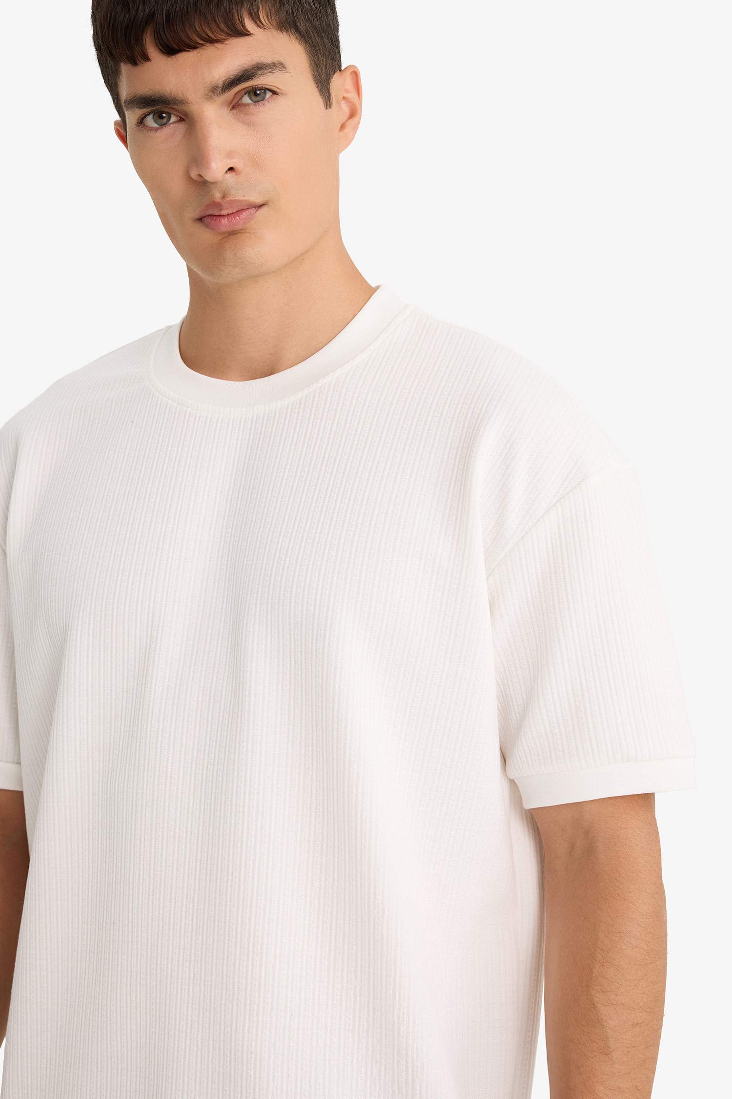 T-shirt oversize à col rond manches courtes