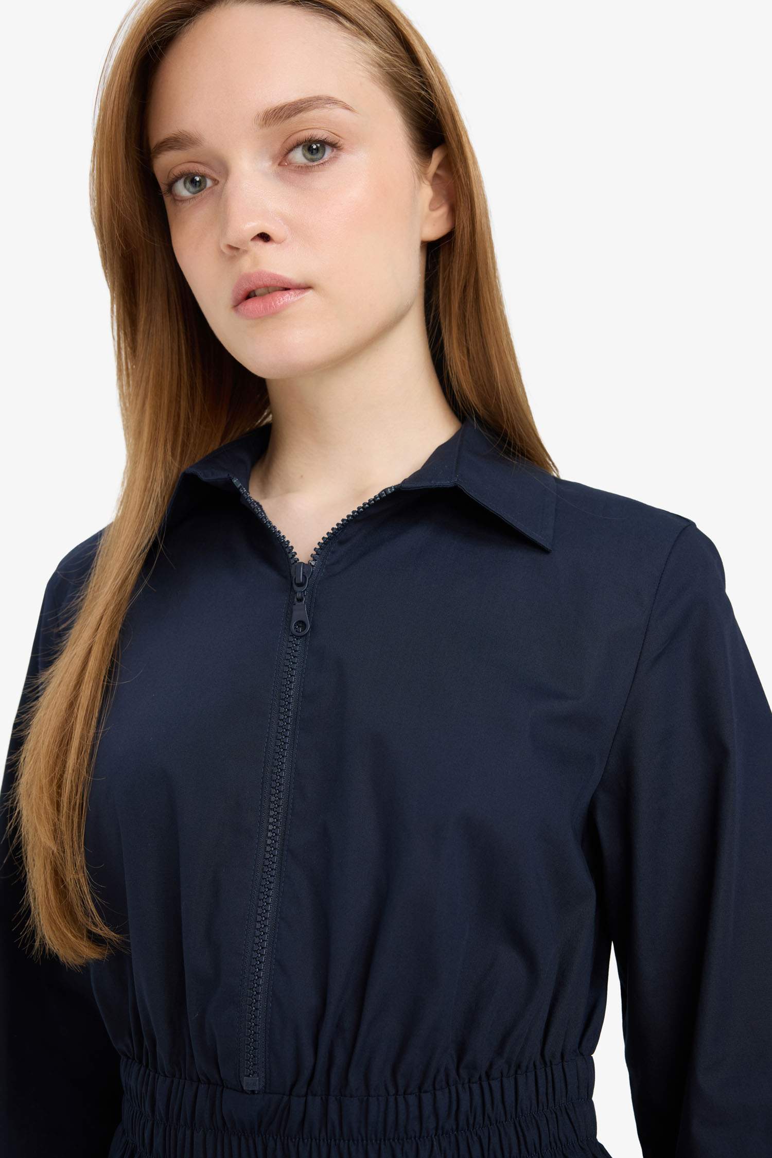 Regular Fit Shirt Collar Poplin Dress