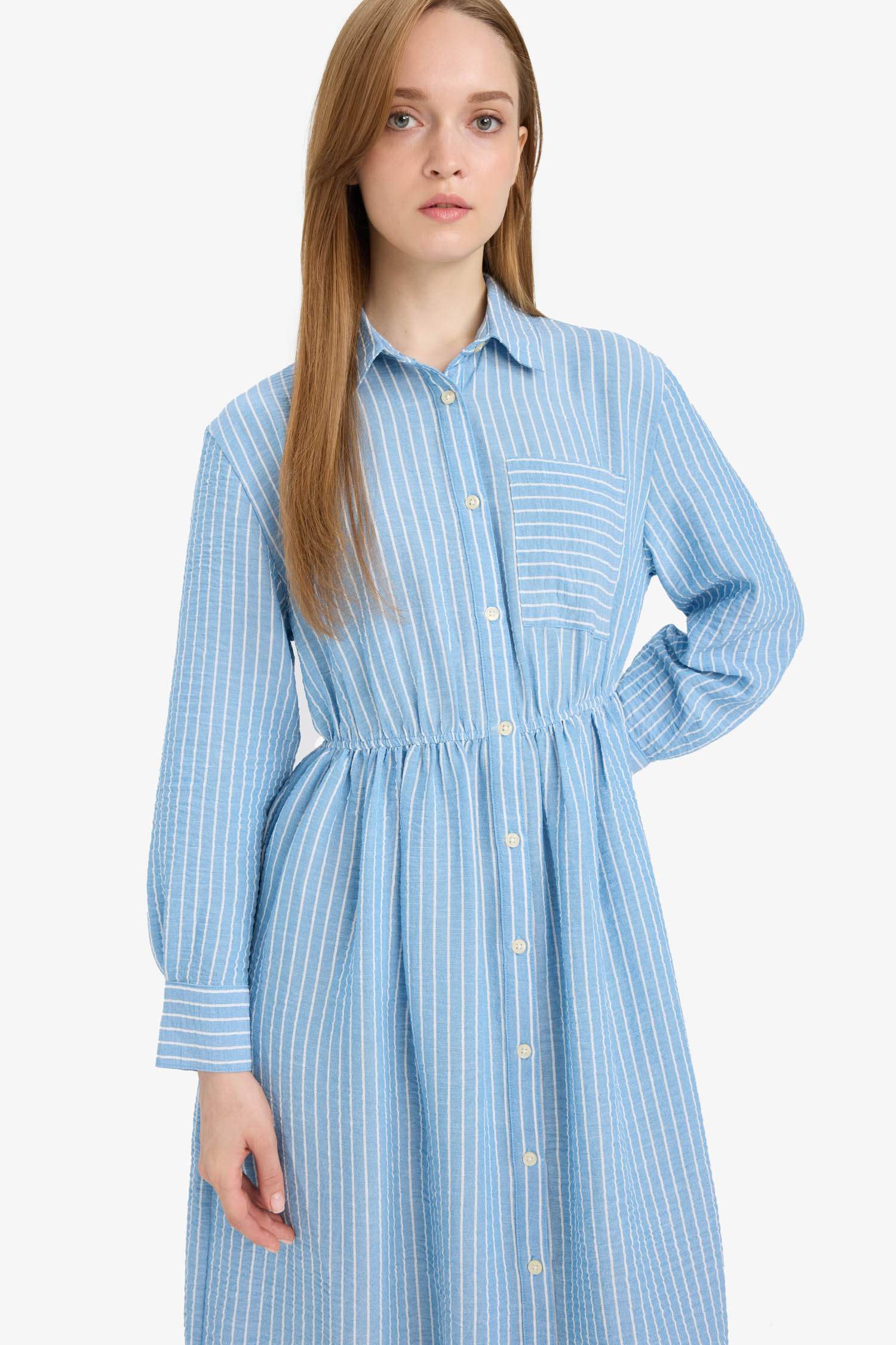Shirt Collar Low Shoulder Dress