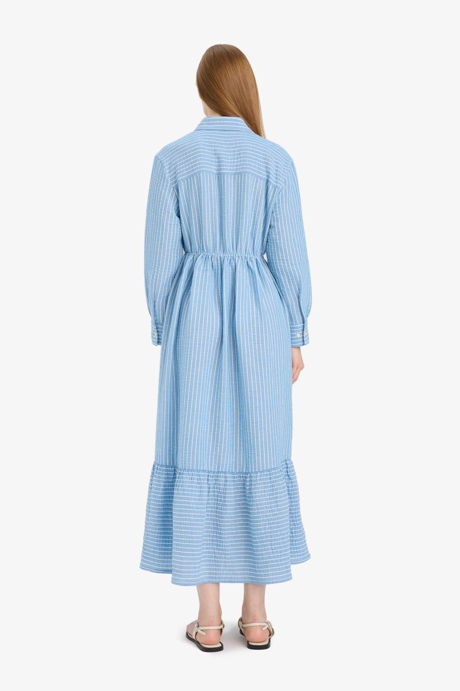 Shirt Collar Low Shoulder Dress