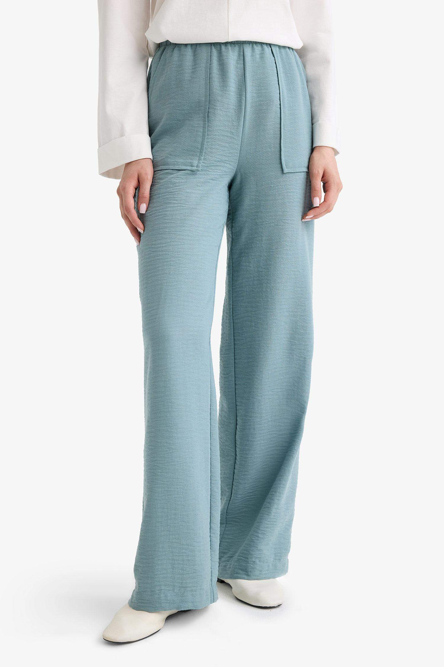 سروال واسع بخصر عالي و جيوب