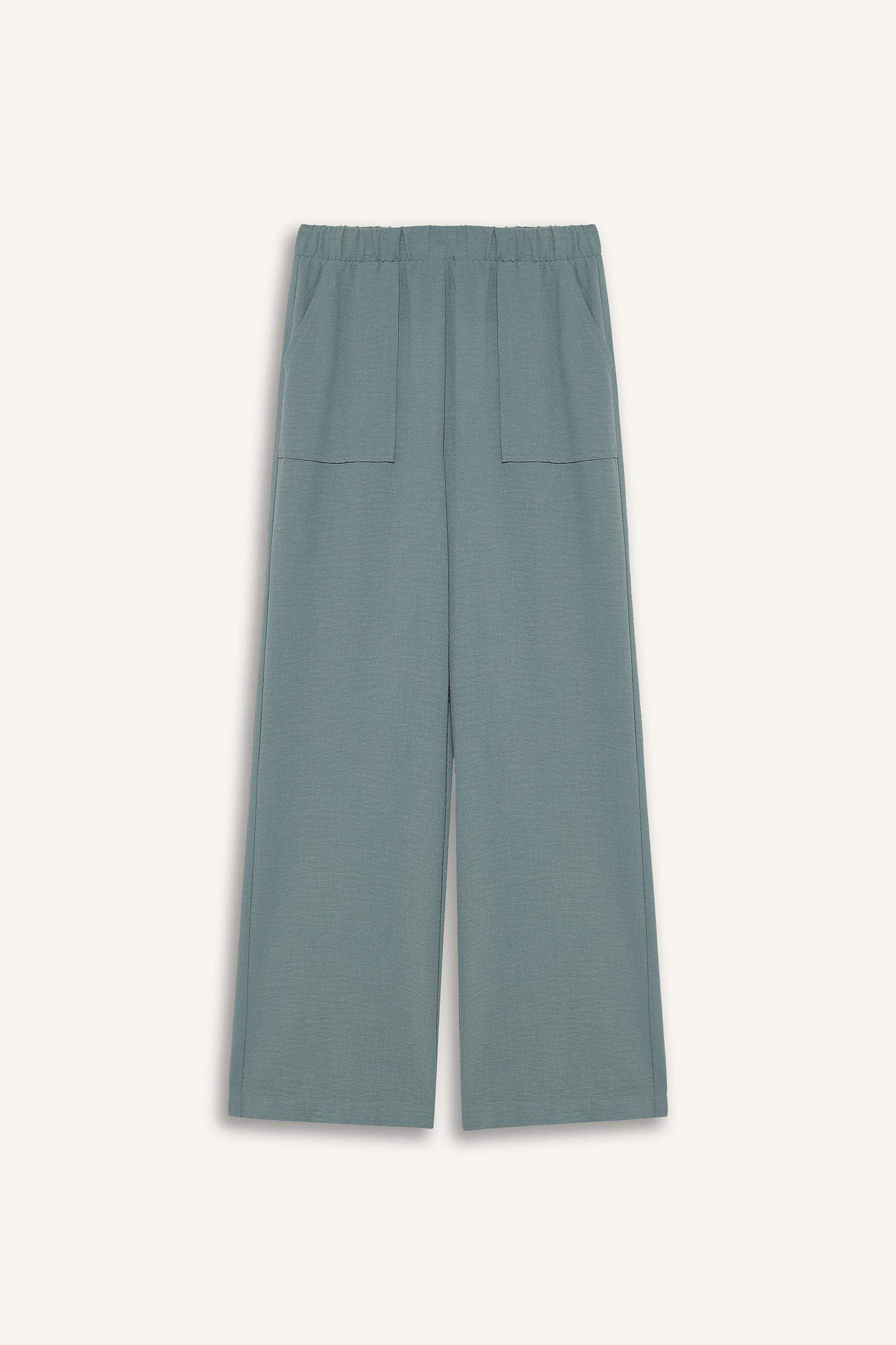 سروال واسع بخصر عالي و جيوب