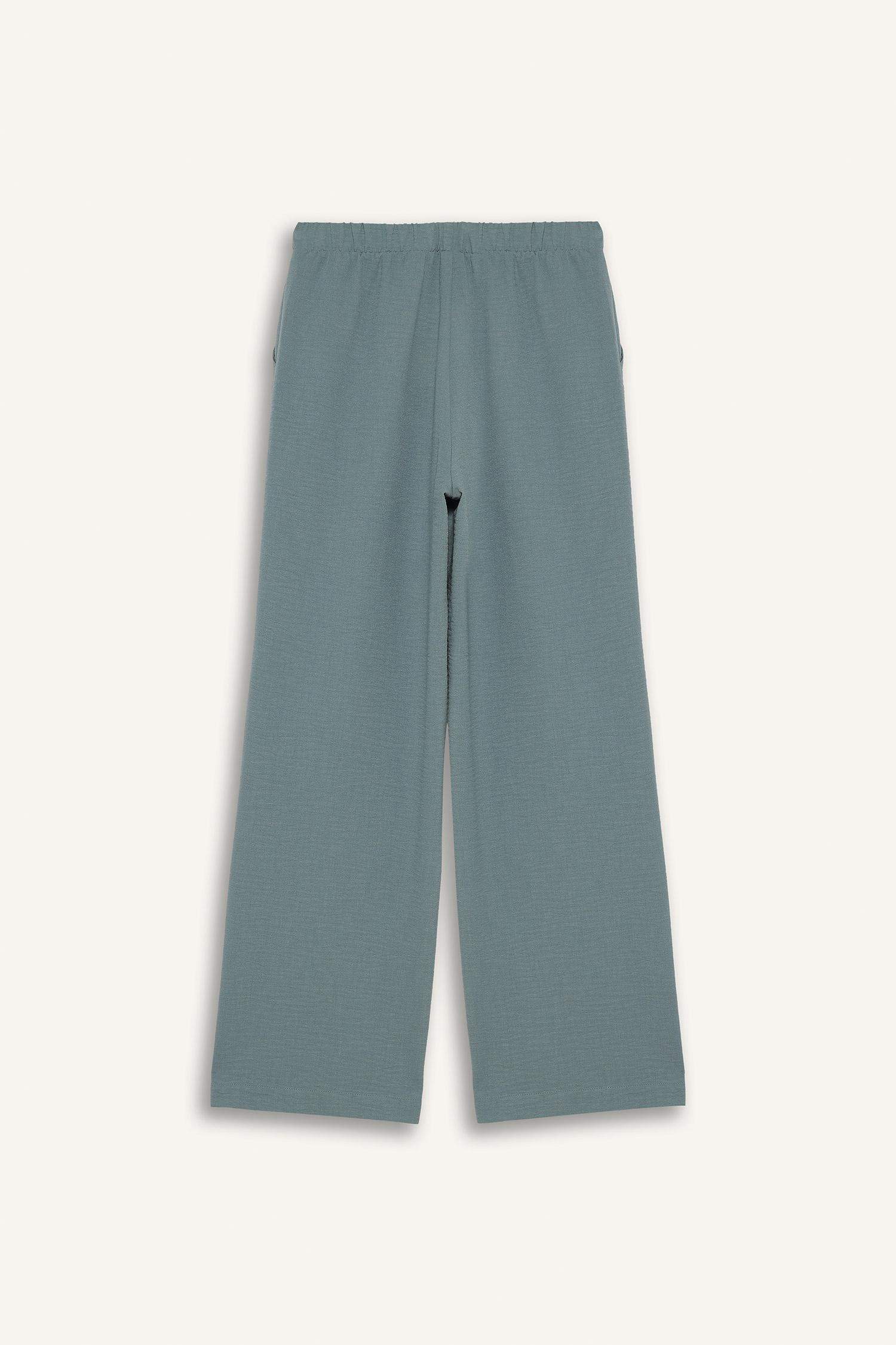 سروال واسع بخصر عالي و جيوب