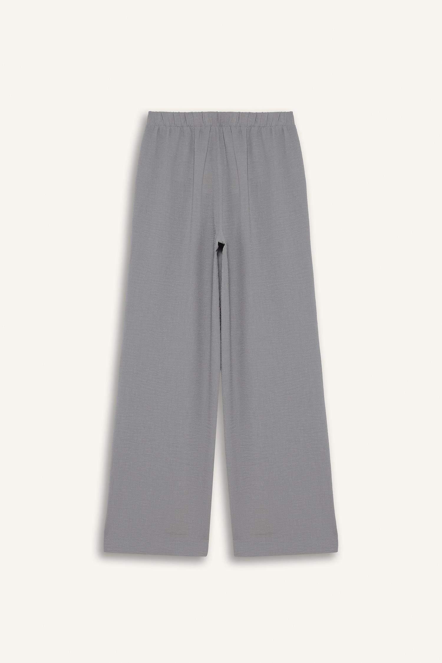 Wide Leg Elastic Waist Pocketed Trousers
