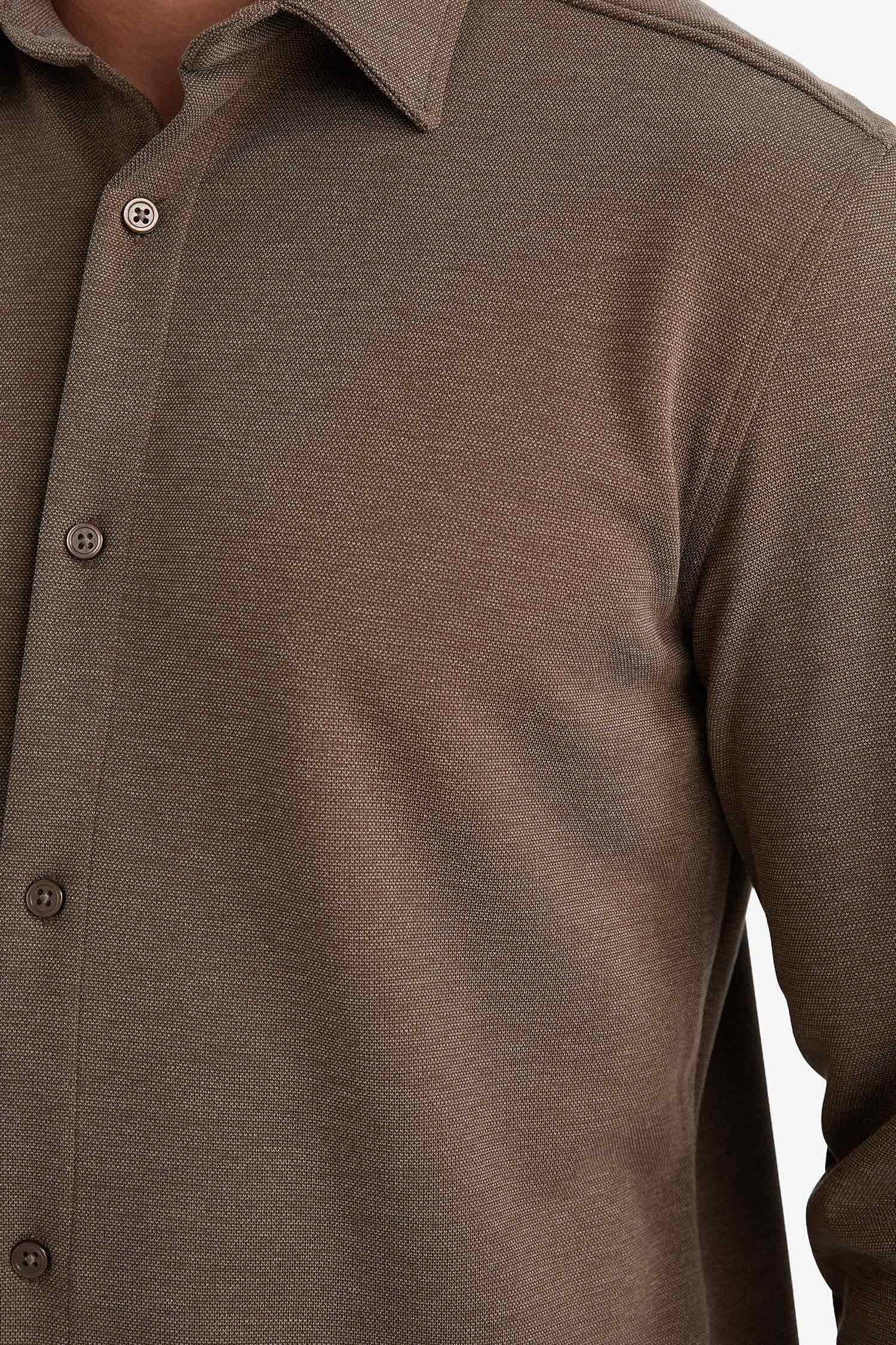 قميص بولو بيكيه ردن طويل مودرن فيت