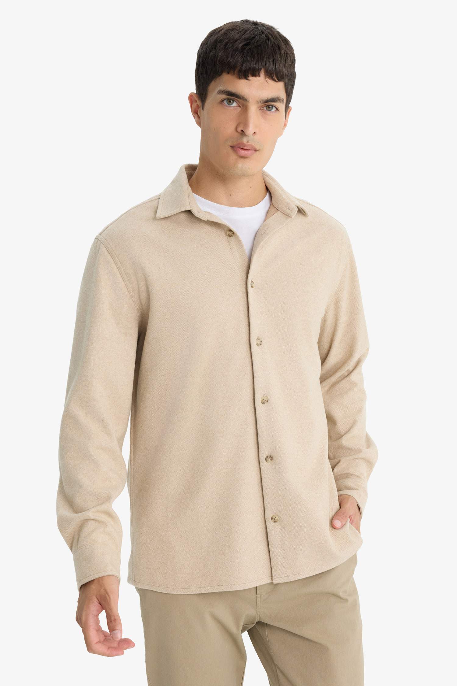 Regular Fit Long Sleeve Overshirt