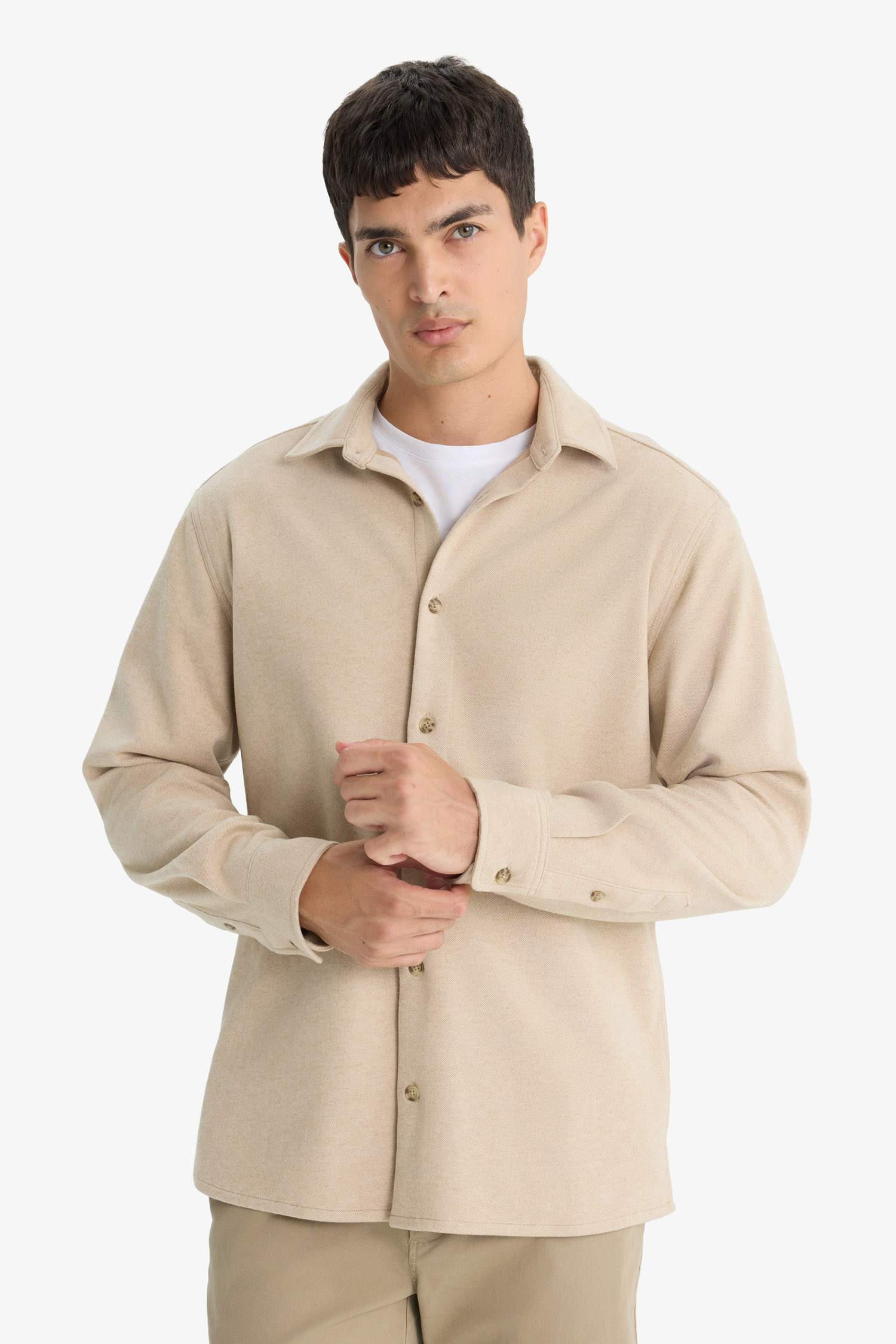 Regular Fit Long Sleeve Overshirt