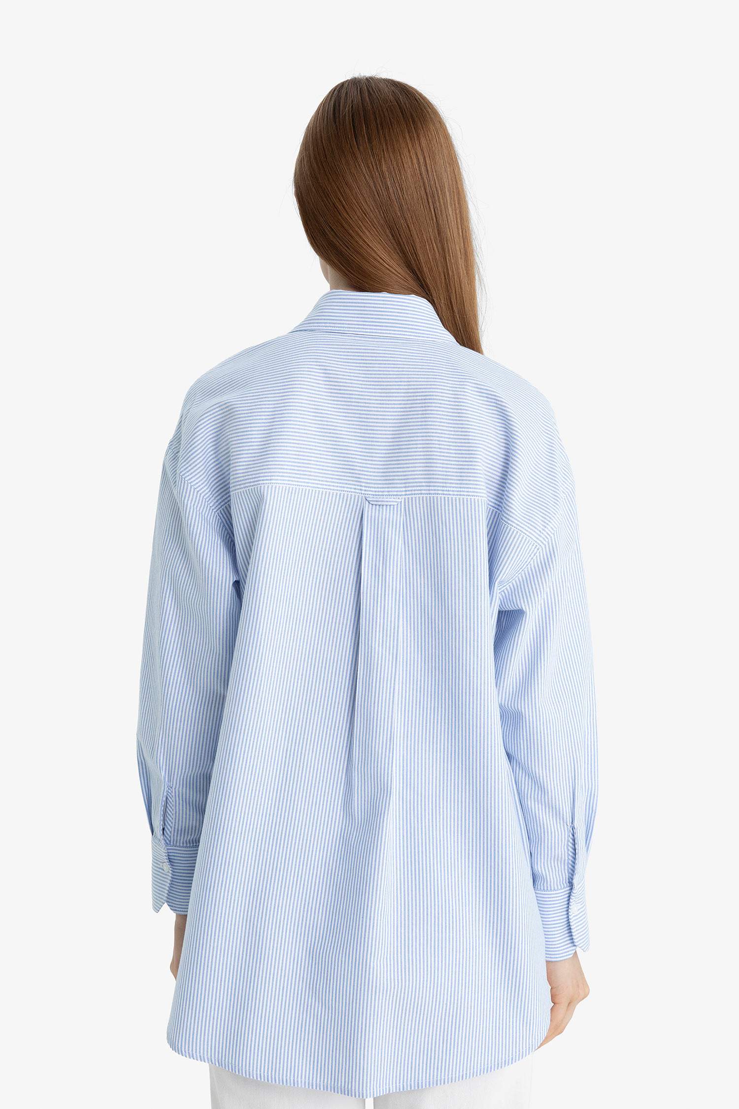 Tunique en oxford à manches longues Coupe décontractée