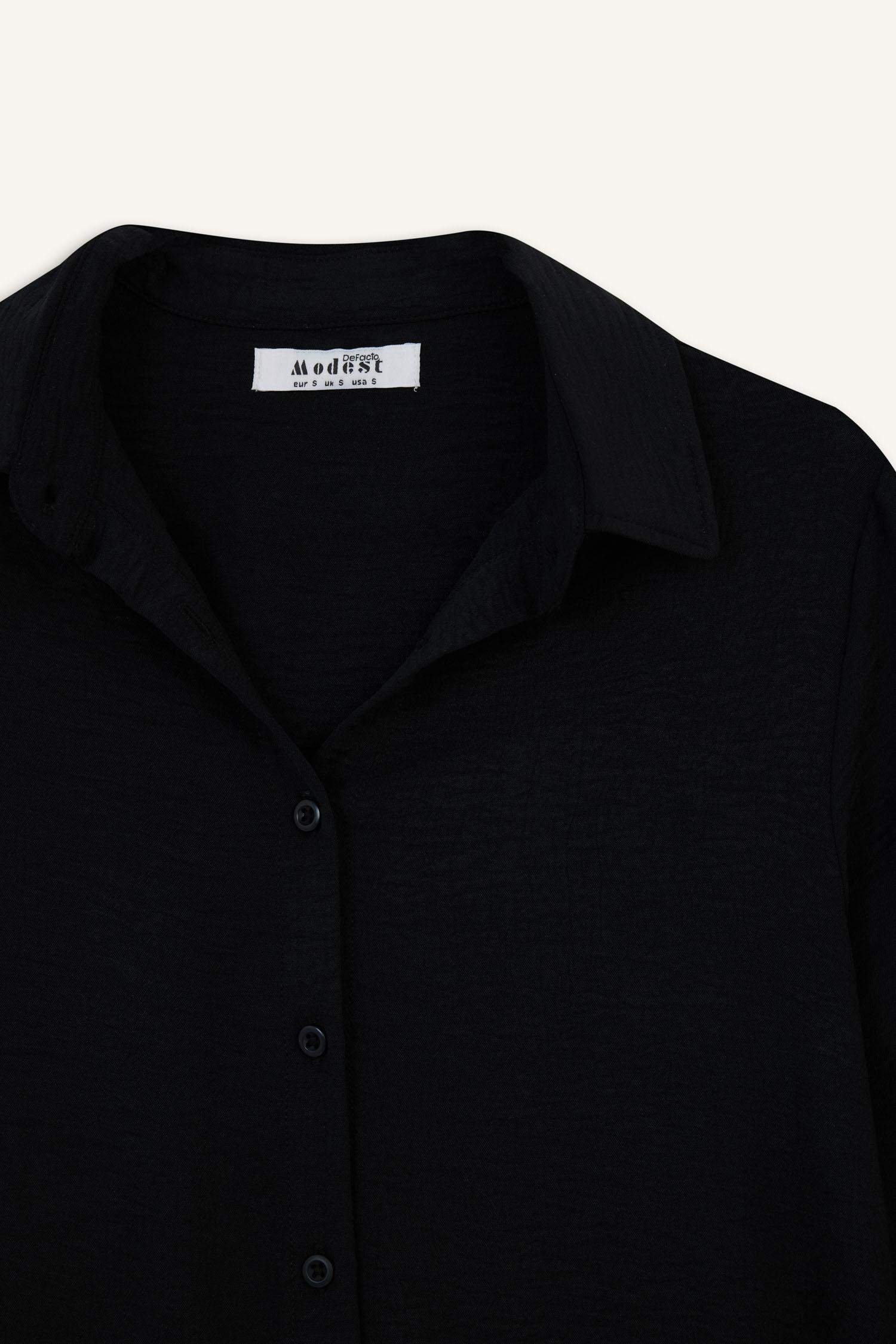 تونيك قميص قصة عادية وكم طويل