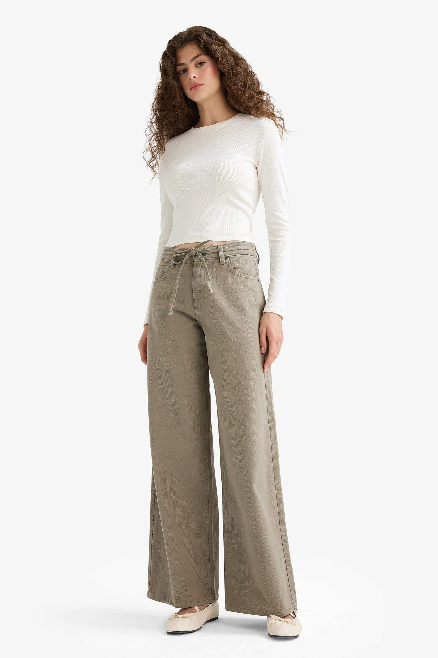 кең аяқ габардин Шалбар