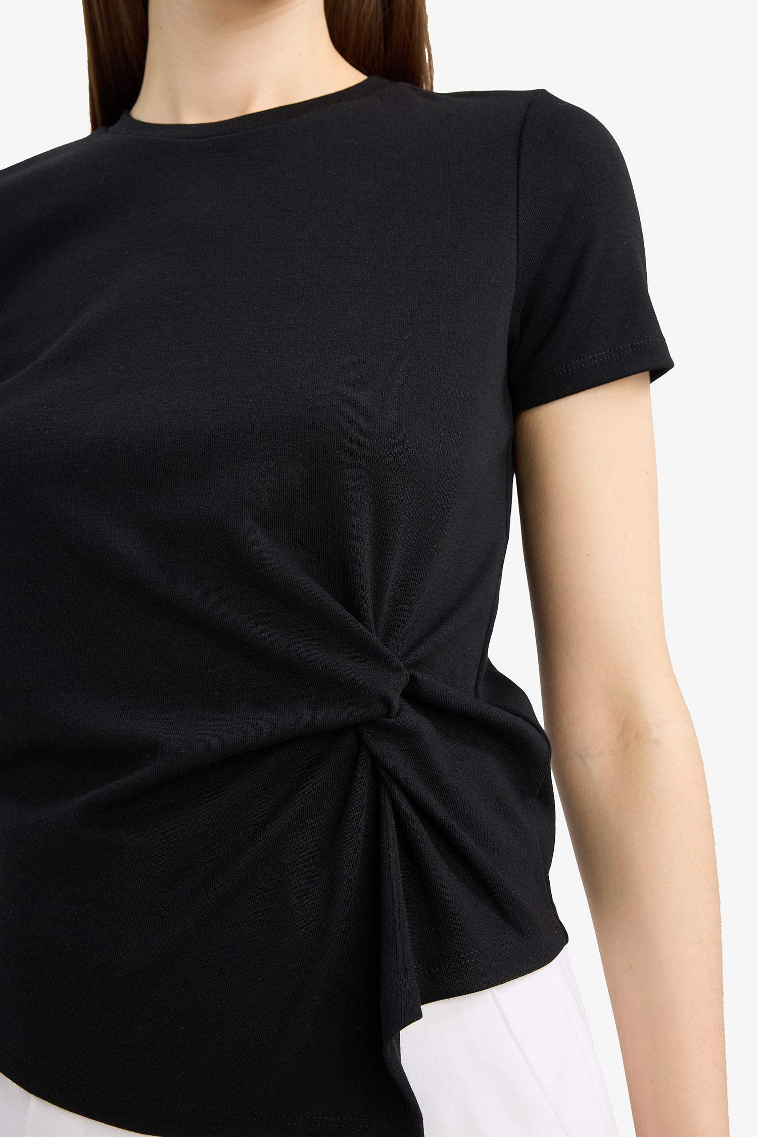 Slim Fit Crew Neck Ribbed T-Shirt