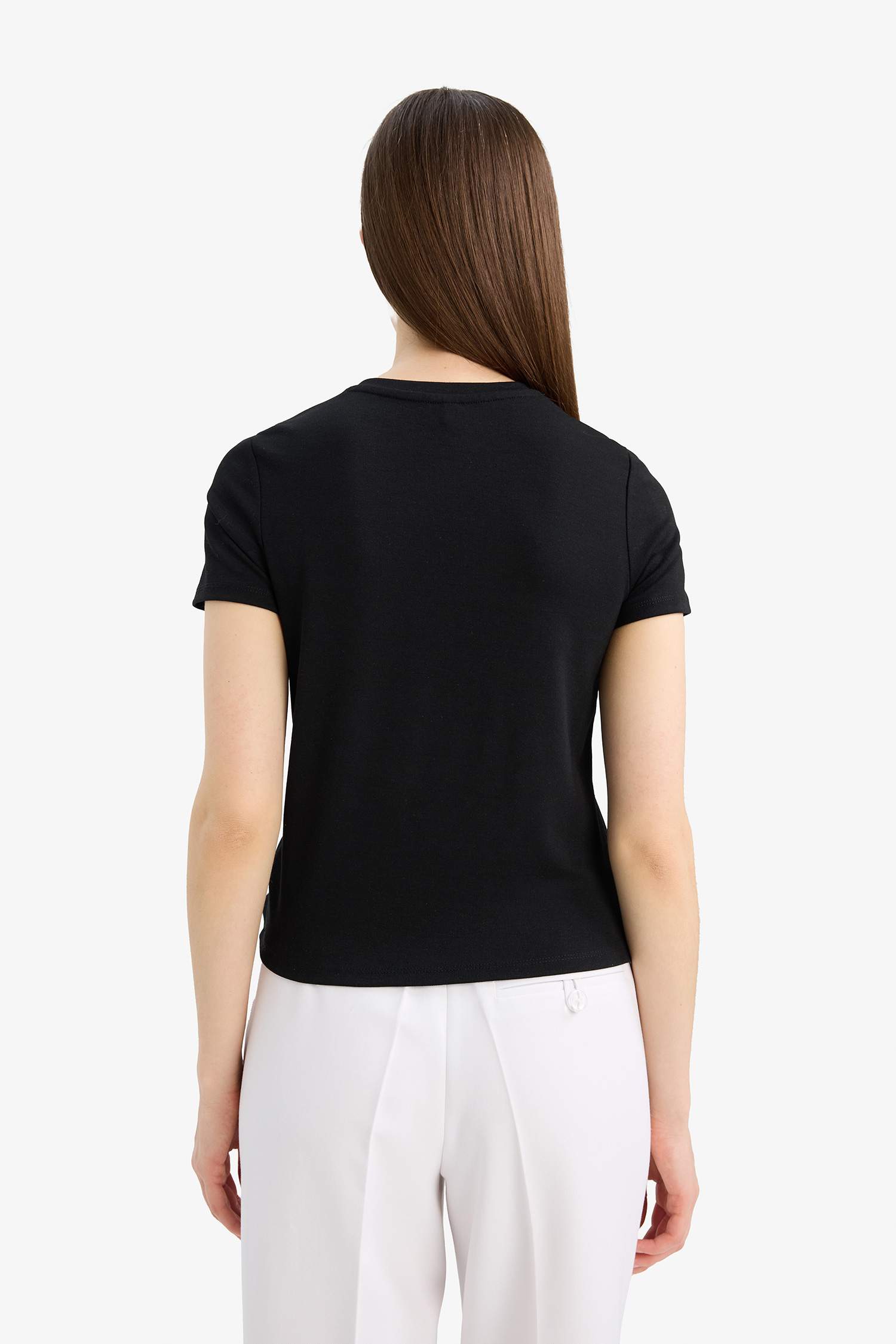 Slim Fit Crew Neck Ribbed T-Shirt