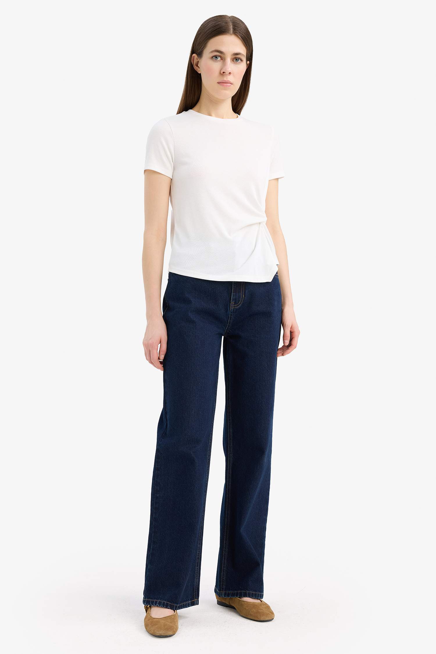 Slim Fit Crew Neck Ribbed T-Shirt