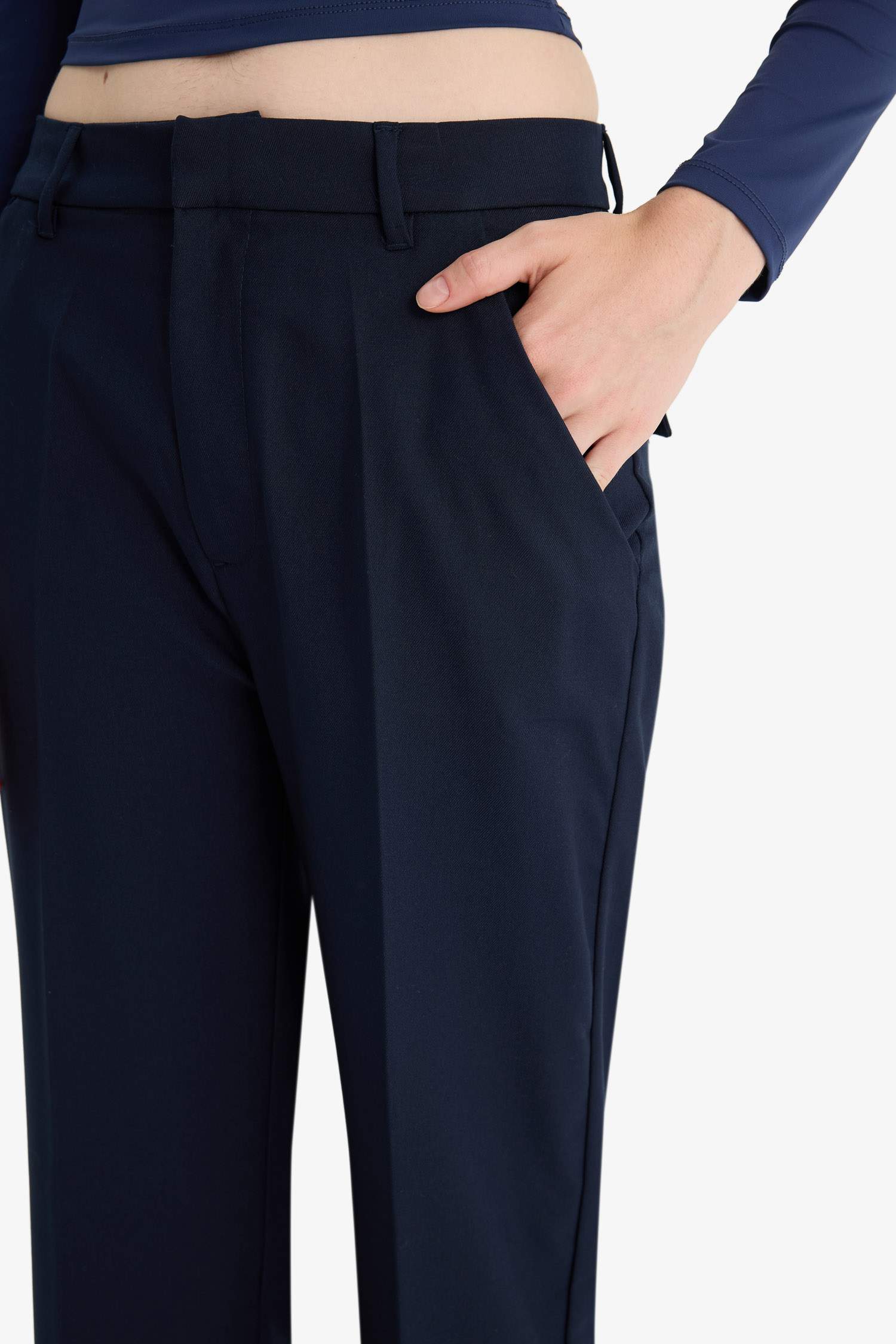 Straight Fit Regular Waist Standard Length Trousers