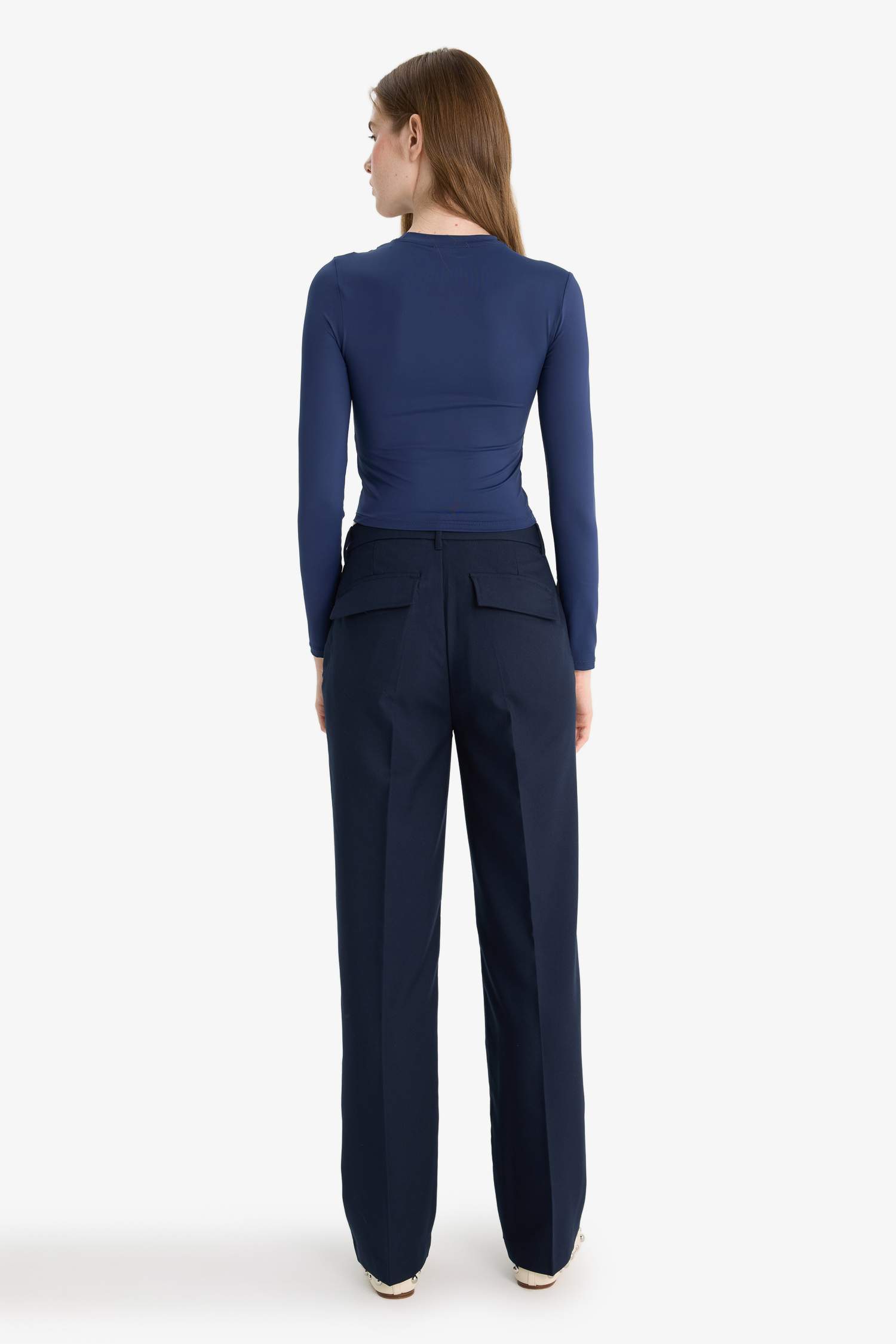 Straight Fit Regular Waist Standard Length Trousers