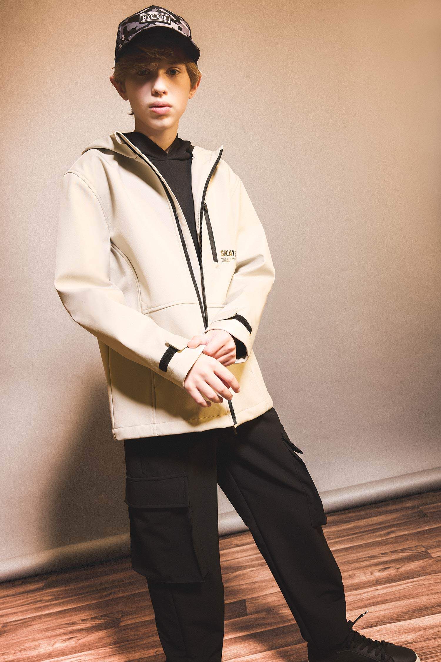 Boy Hooded Fleece Lined Raincoat