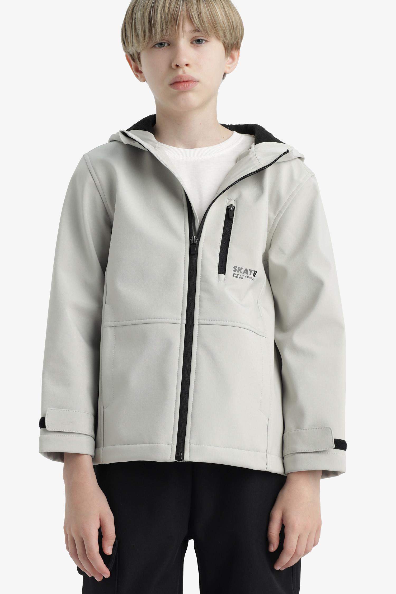 Boy Hooded Fleece Lined Raincoat