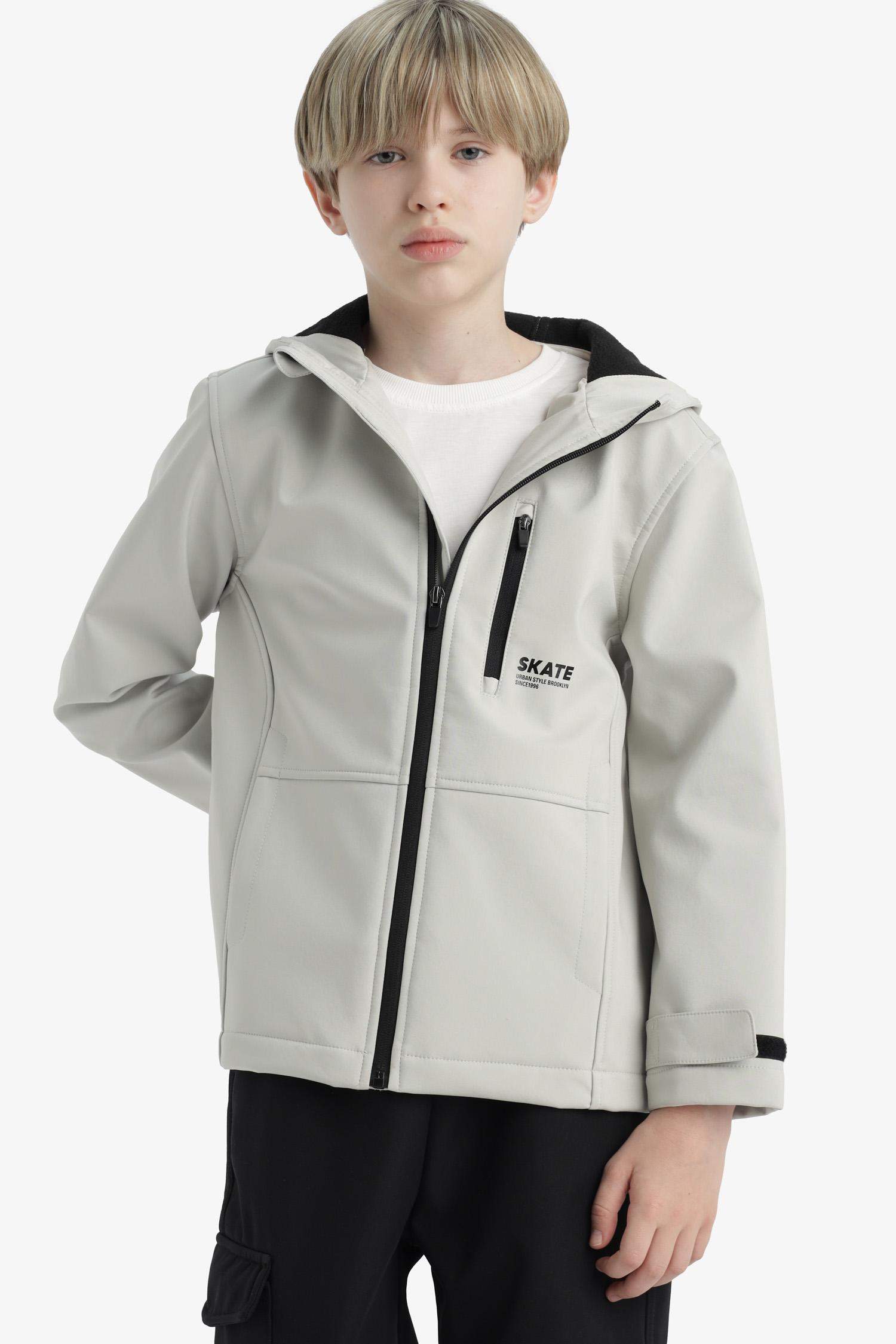 Boy Hooded Fleece Lined Raincoat