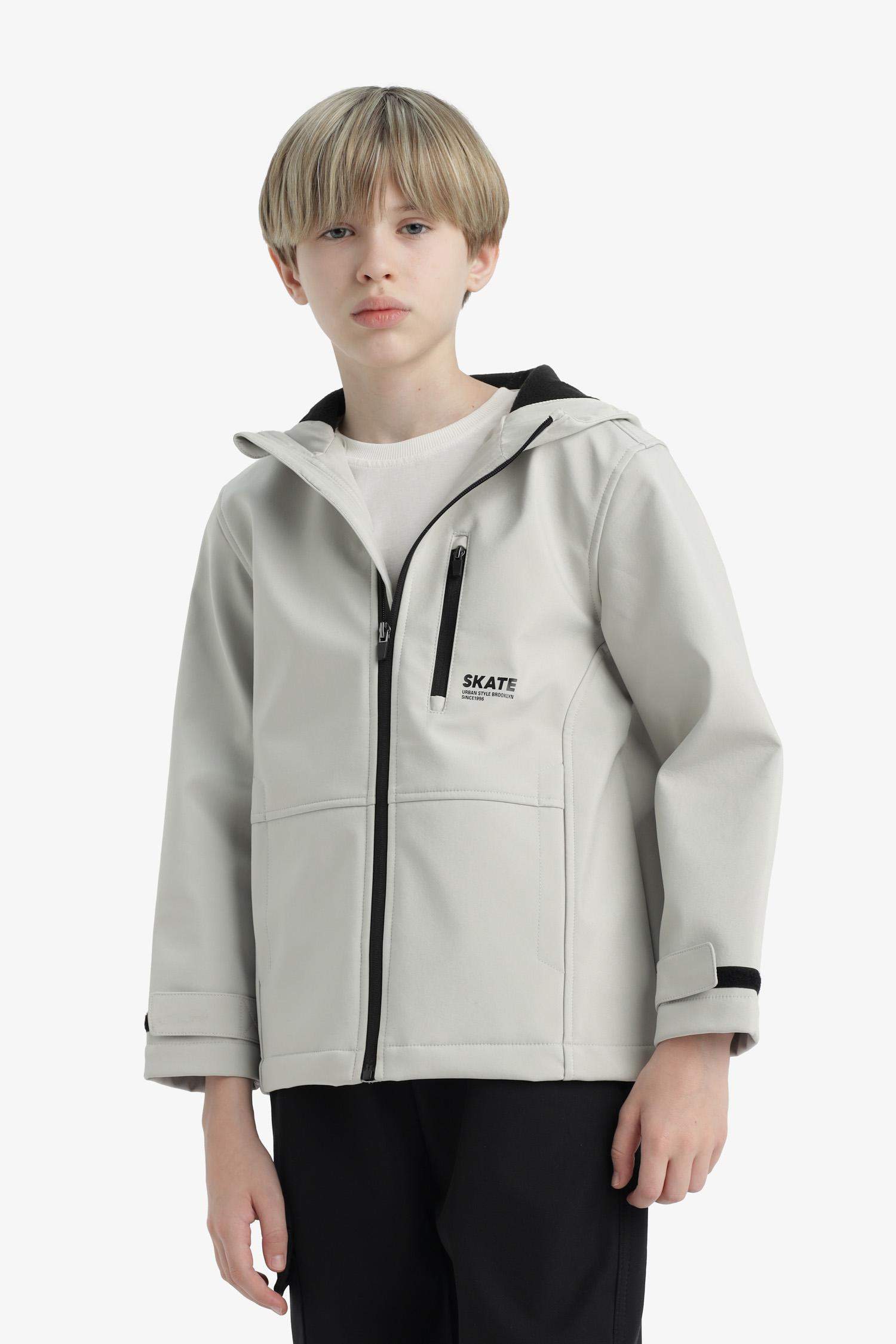 Boy Hooded Fleece Lined Raincoat
