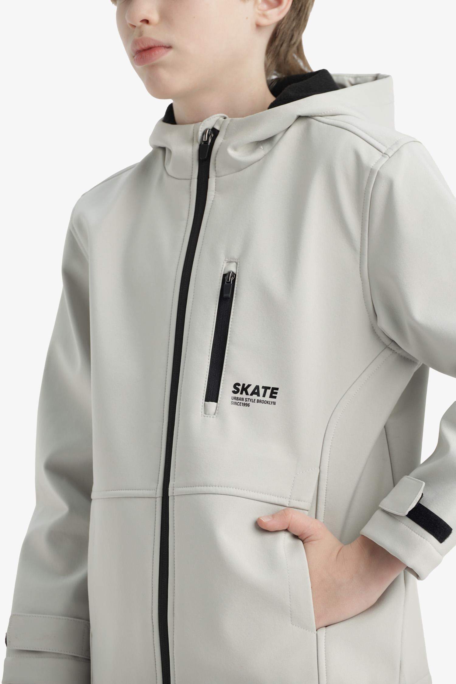 Boy Hooded Fleece Lined Raincoat