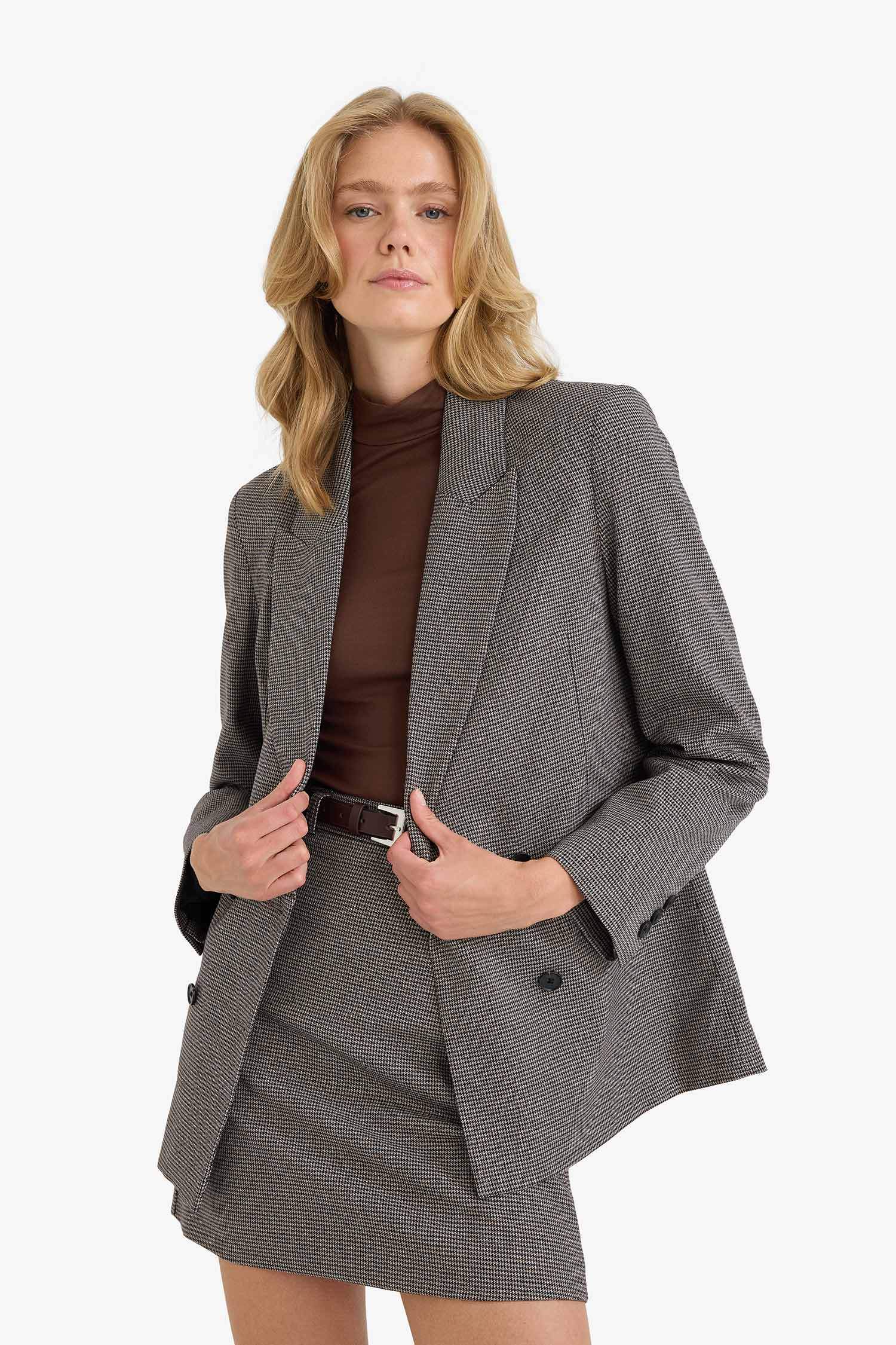 Oversize Fit Jacket Collar Blazer