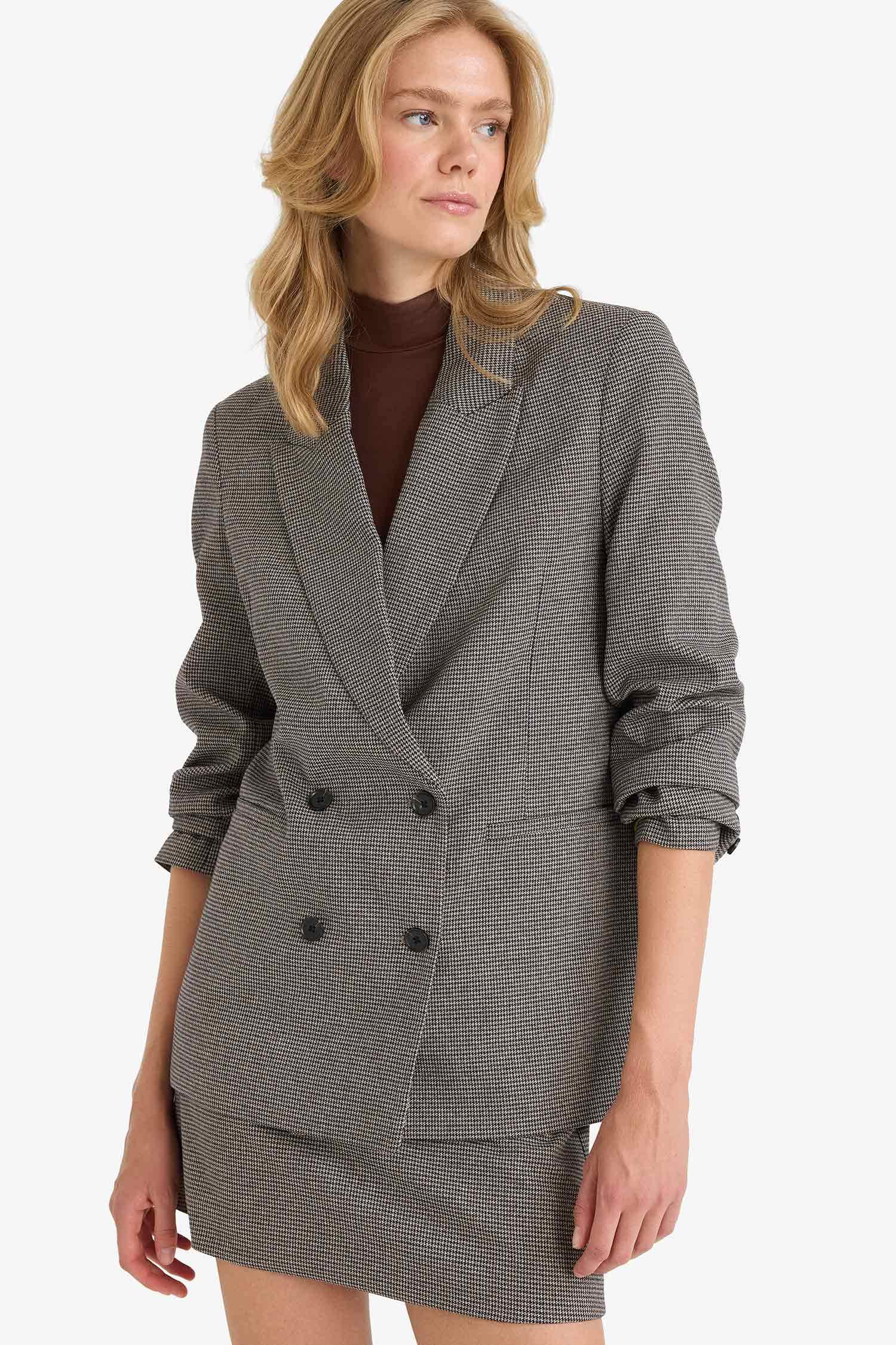 Oversize Fit Jacket Collar Blazer