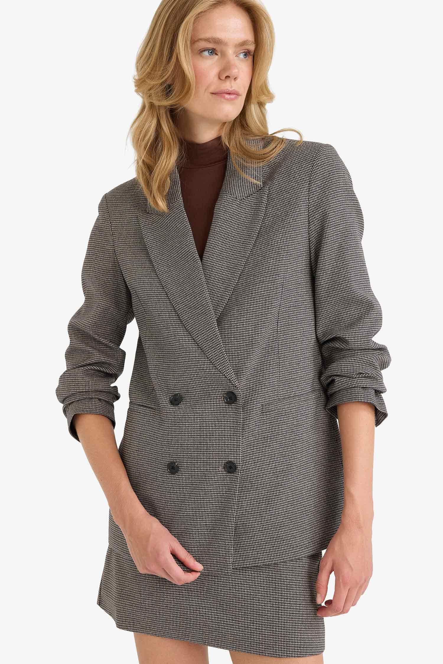 Oversize Fit Jacket Collar Blazer