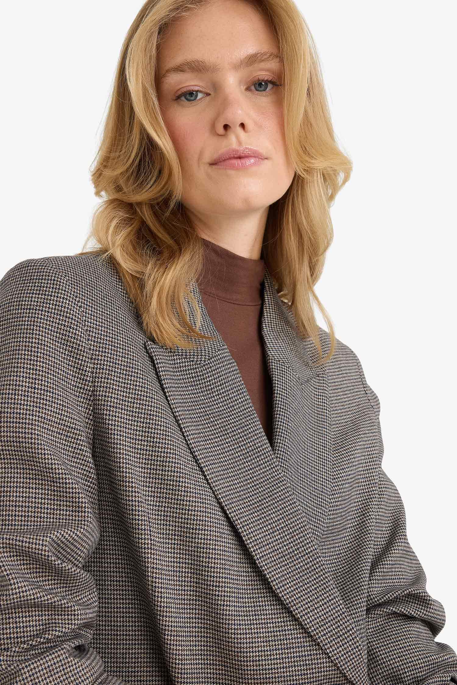Oversize Fit Jacket Collar Blazer