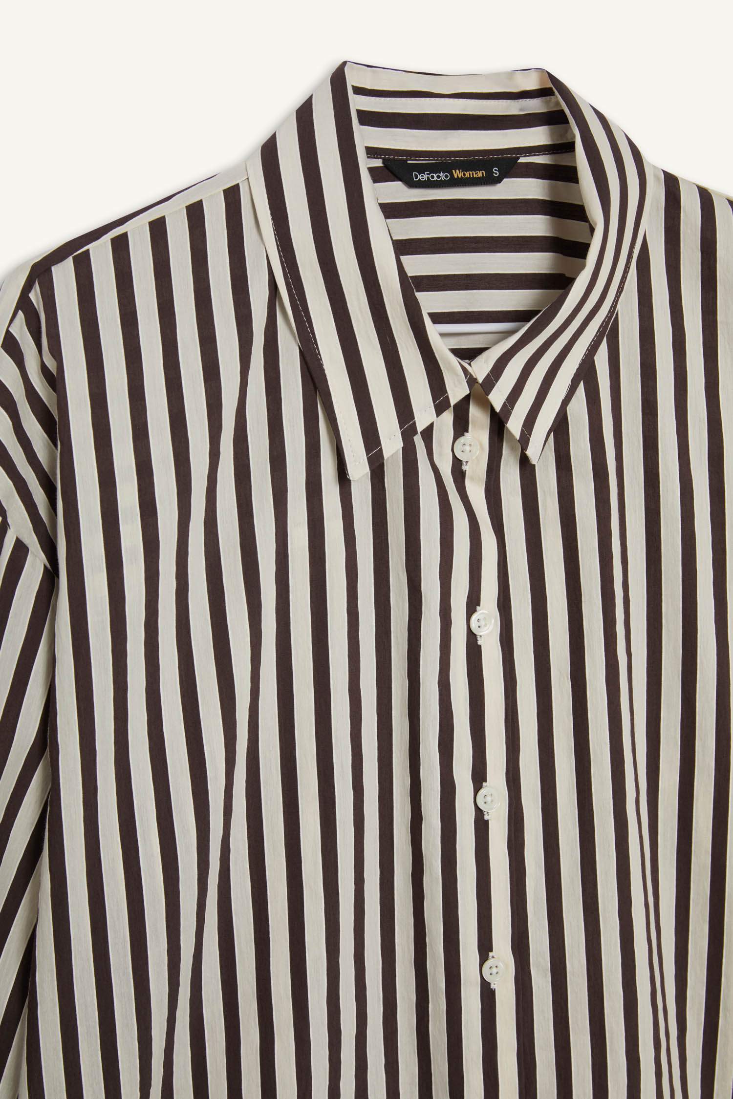 Рубашка с длинным рукавом, в полоску, свободного кроя, из поплина, от Afra x DeFacto