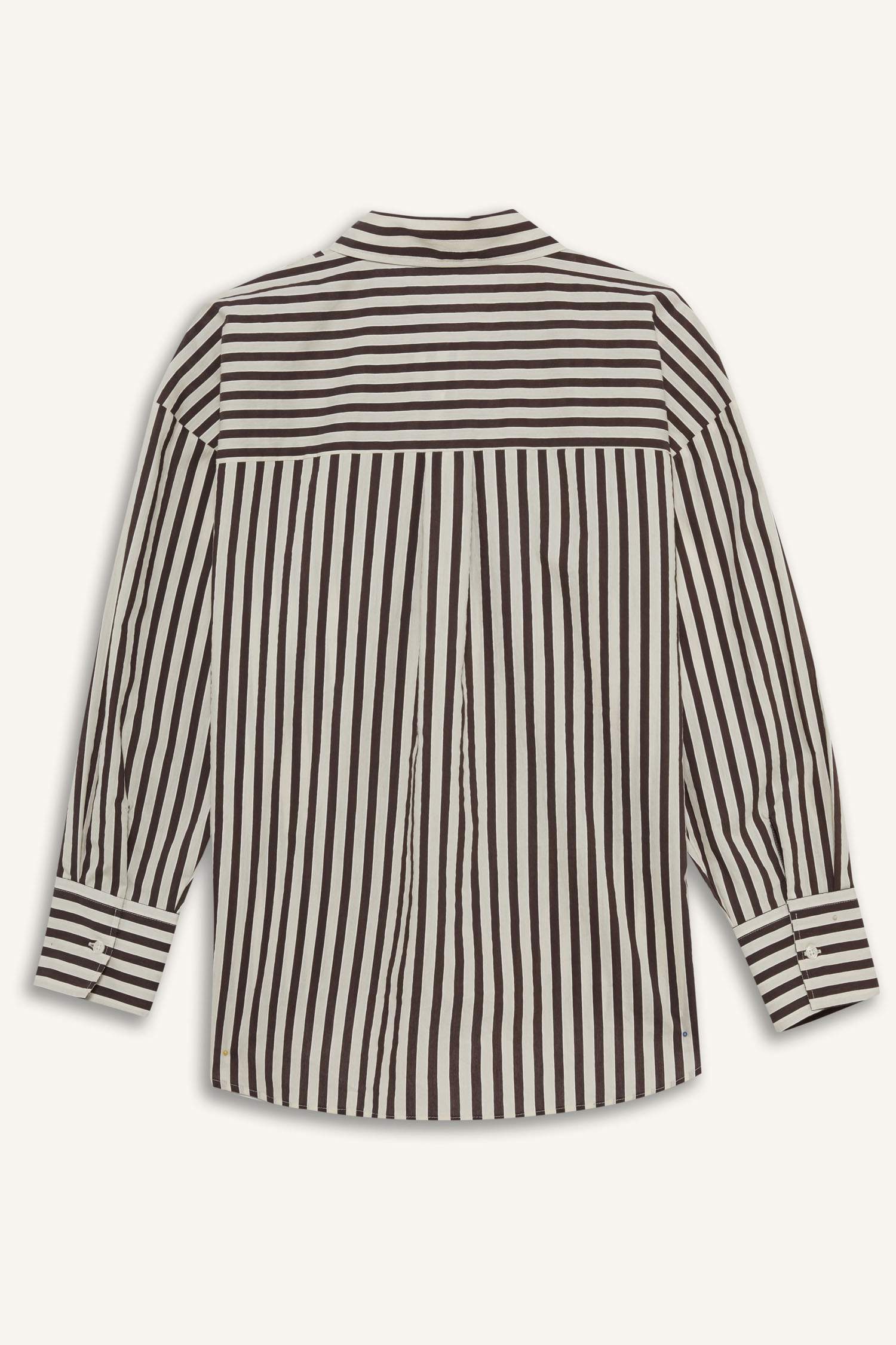 Рубашка с длинным рукавом, в полоску, свободного кроя, из поплина, от Afra x DeFacto