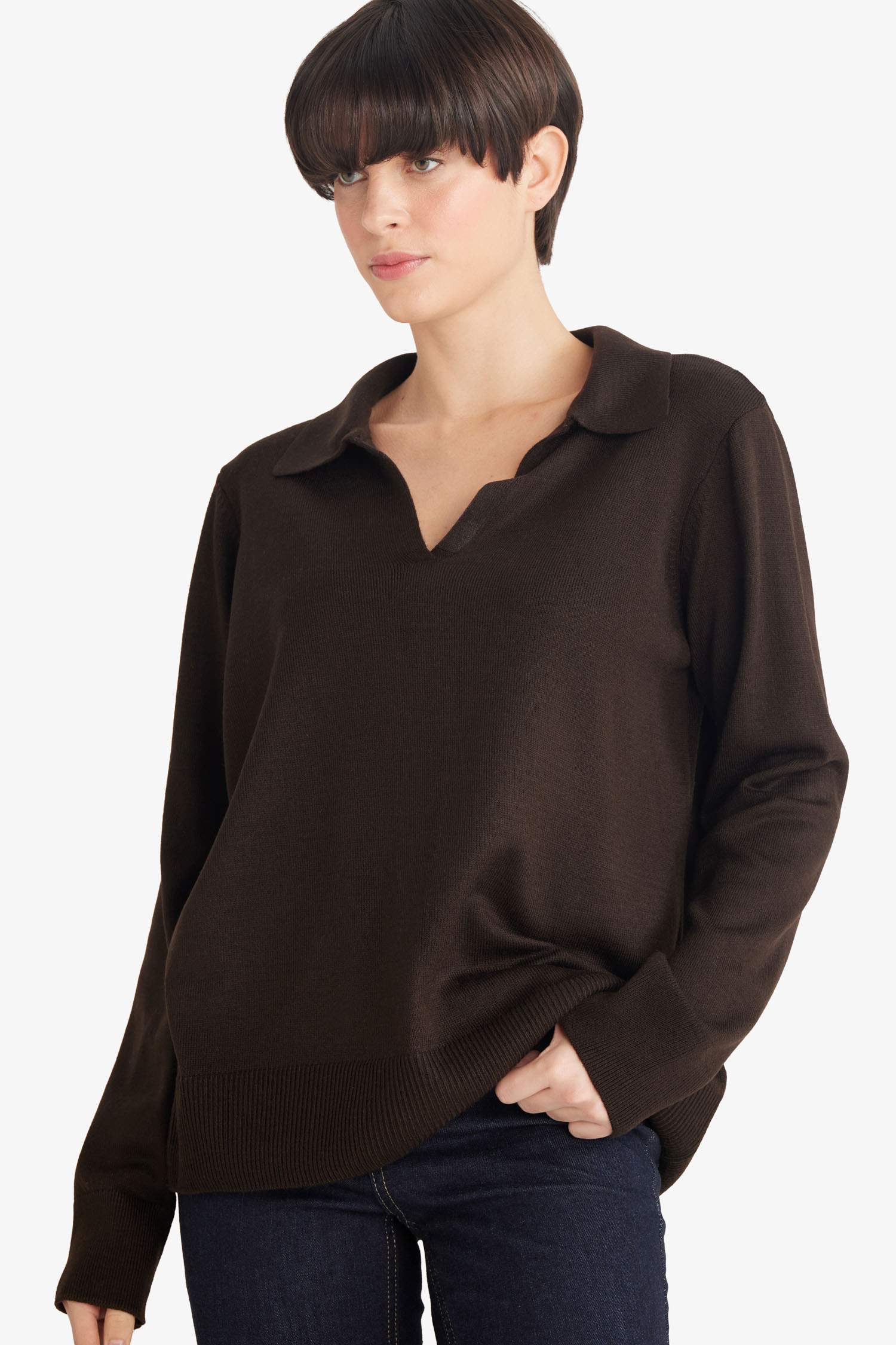 Regular Fit Polo Yaka Triko Kazak