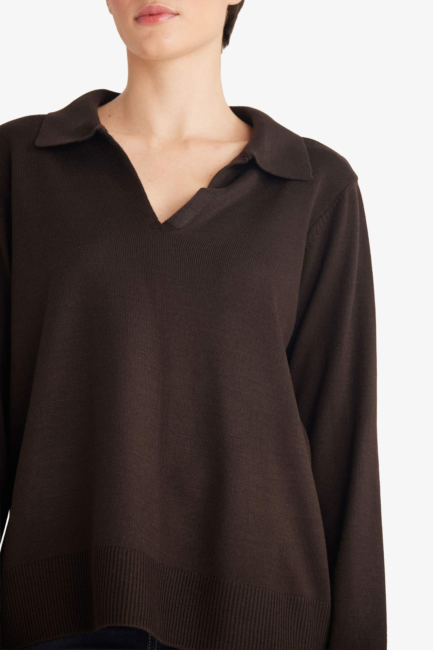 Regular Fit Polo Yaka Triko Kazak