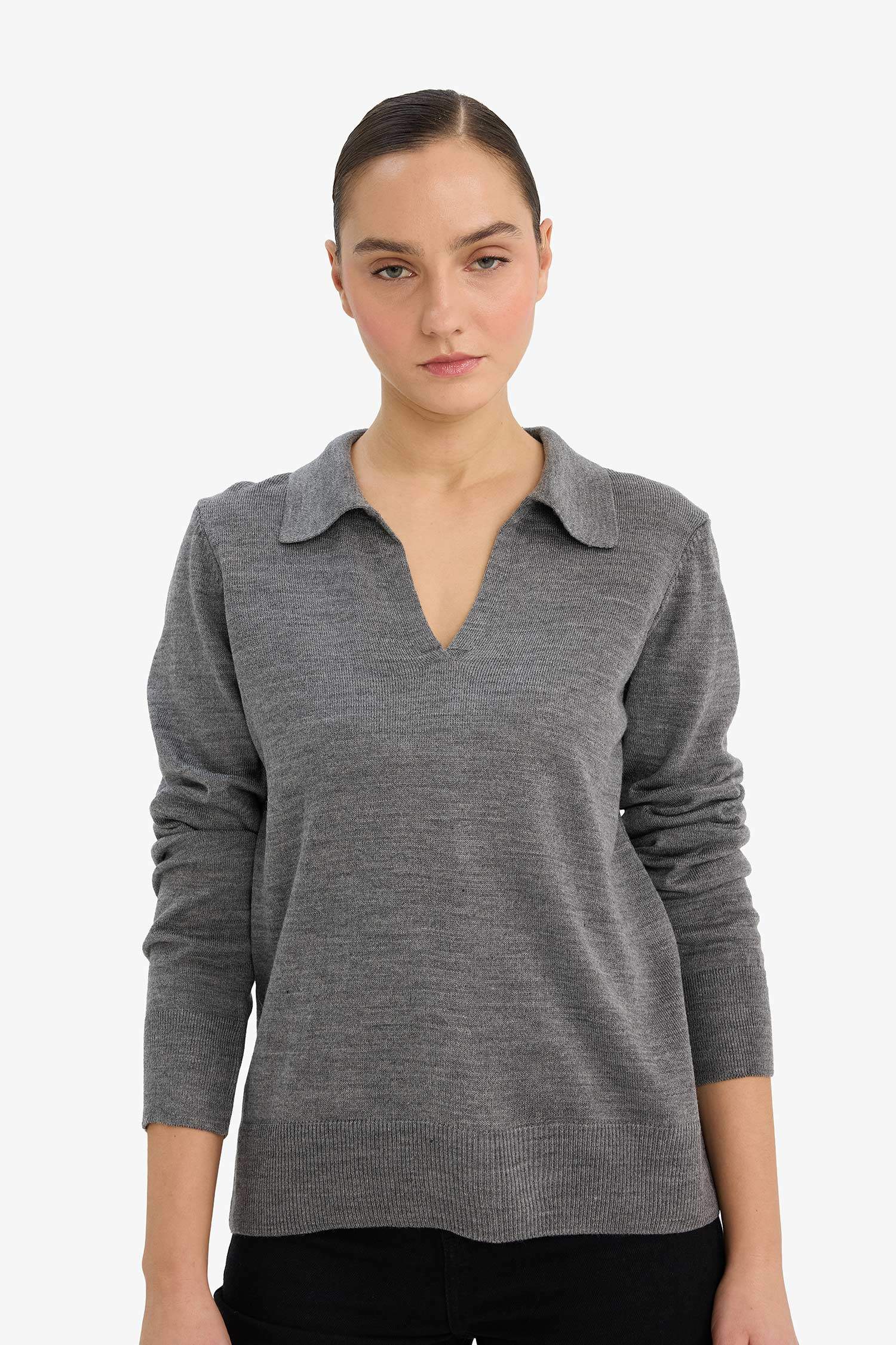 Regular Fit Polo Yaka Triko Kazak