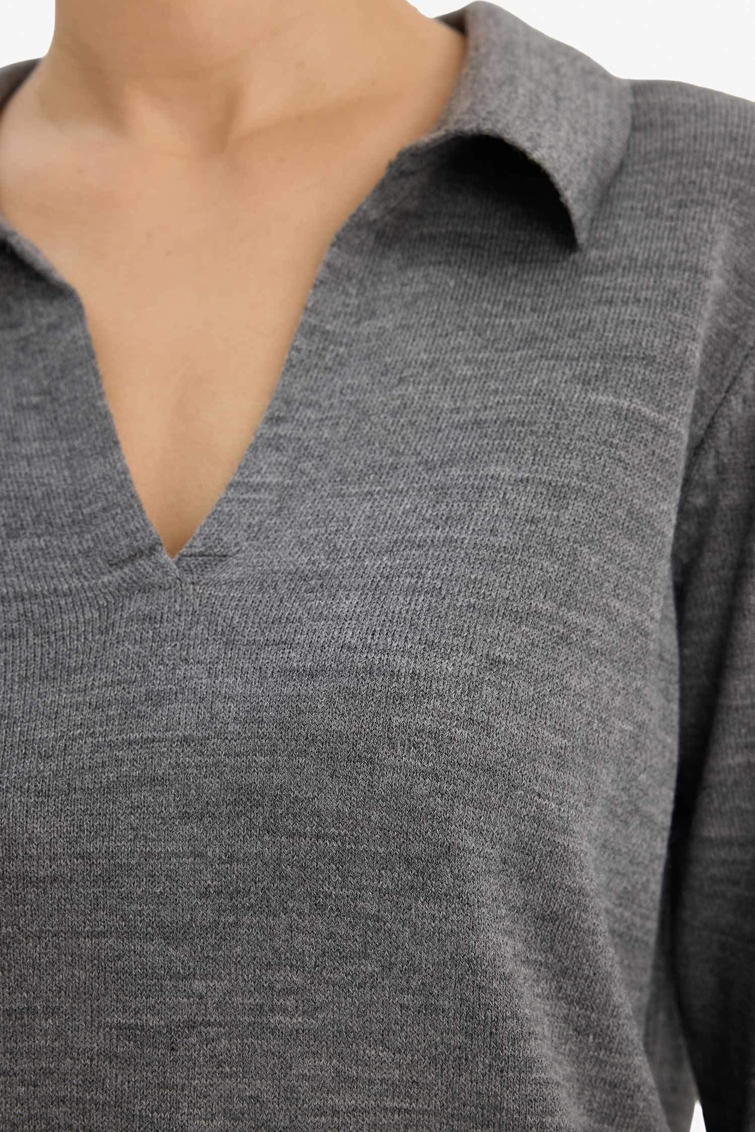 Regular Fit Polo Yaka Triko Kazak