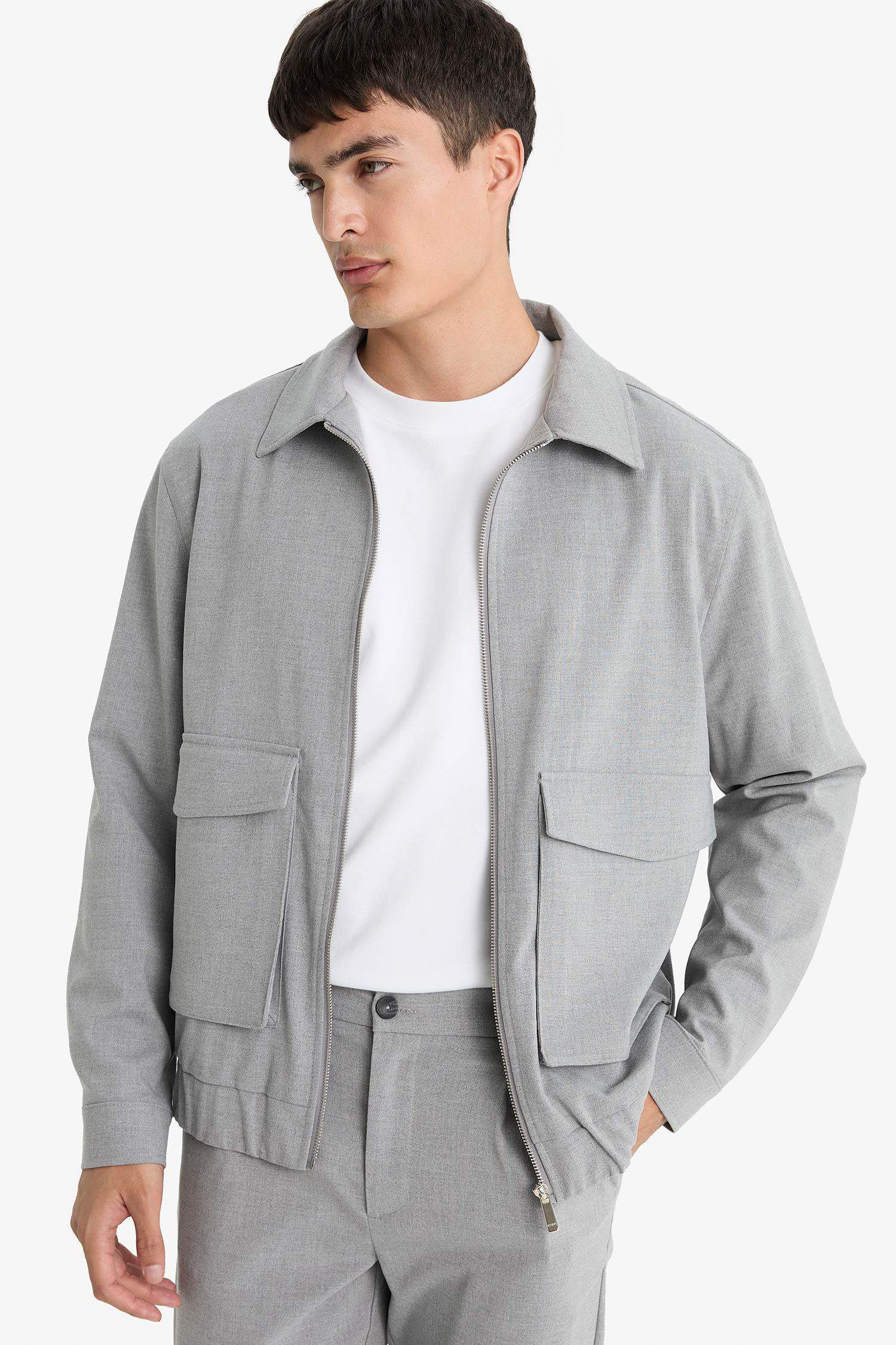Relax Fit Polo Collar Seasonal Zippered Jacket