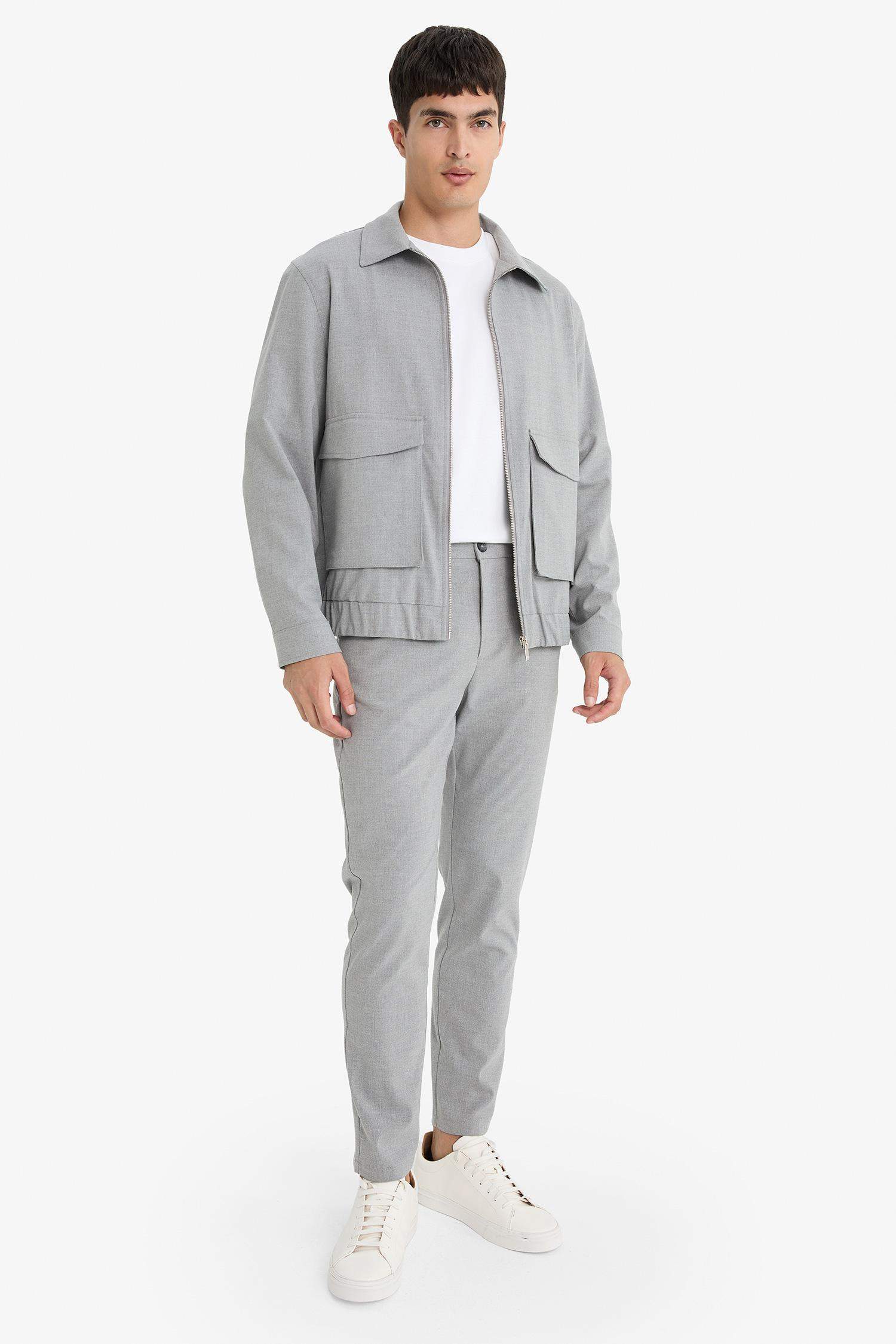 Relax Fit Polo Collar Seasonal Zippered Jacket