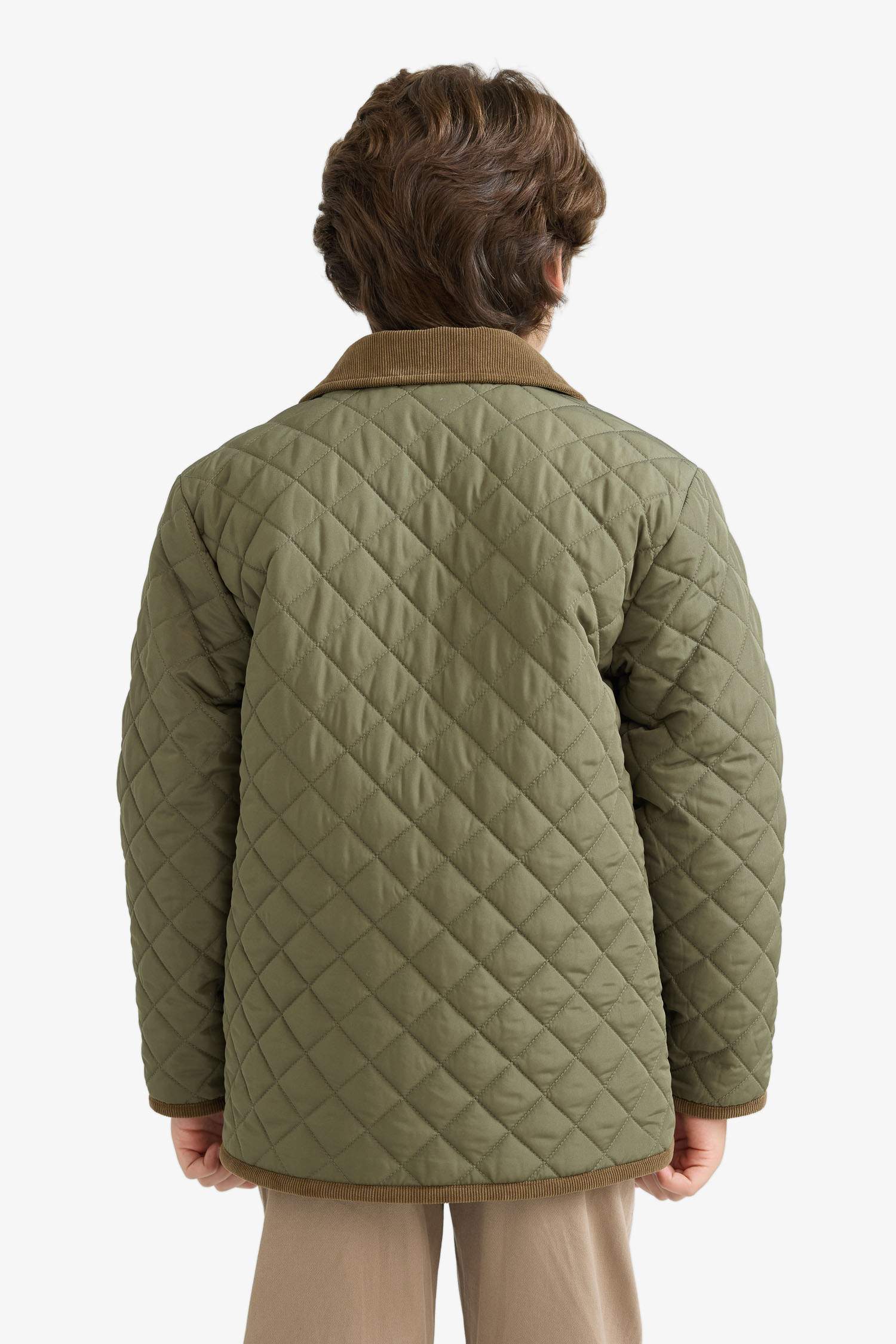 Erkek Çocuk Su Geçirmez Polo Yaka Pelüş Astar Mont