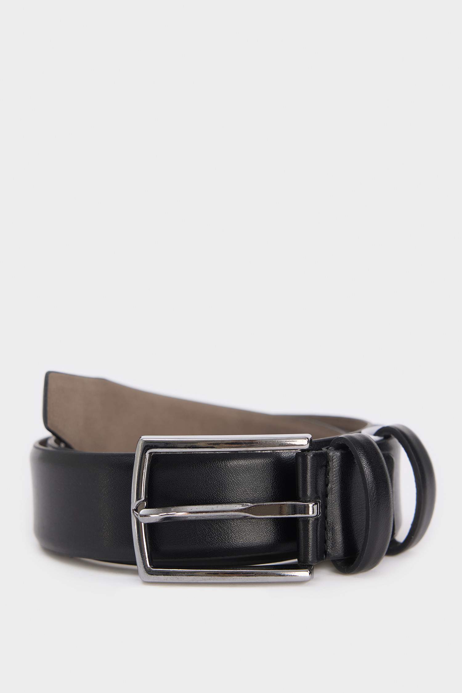 Erkek Dikdörtgen Toka Suni Deri Jean Kemeri