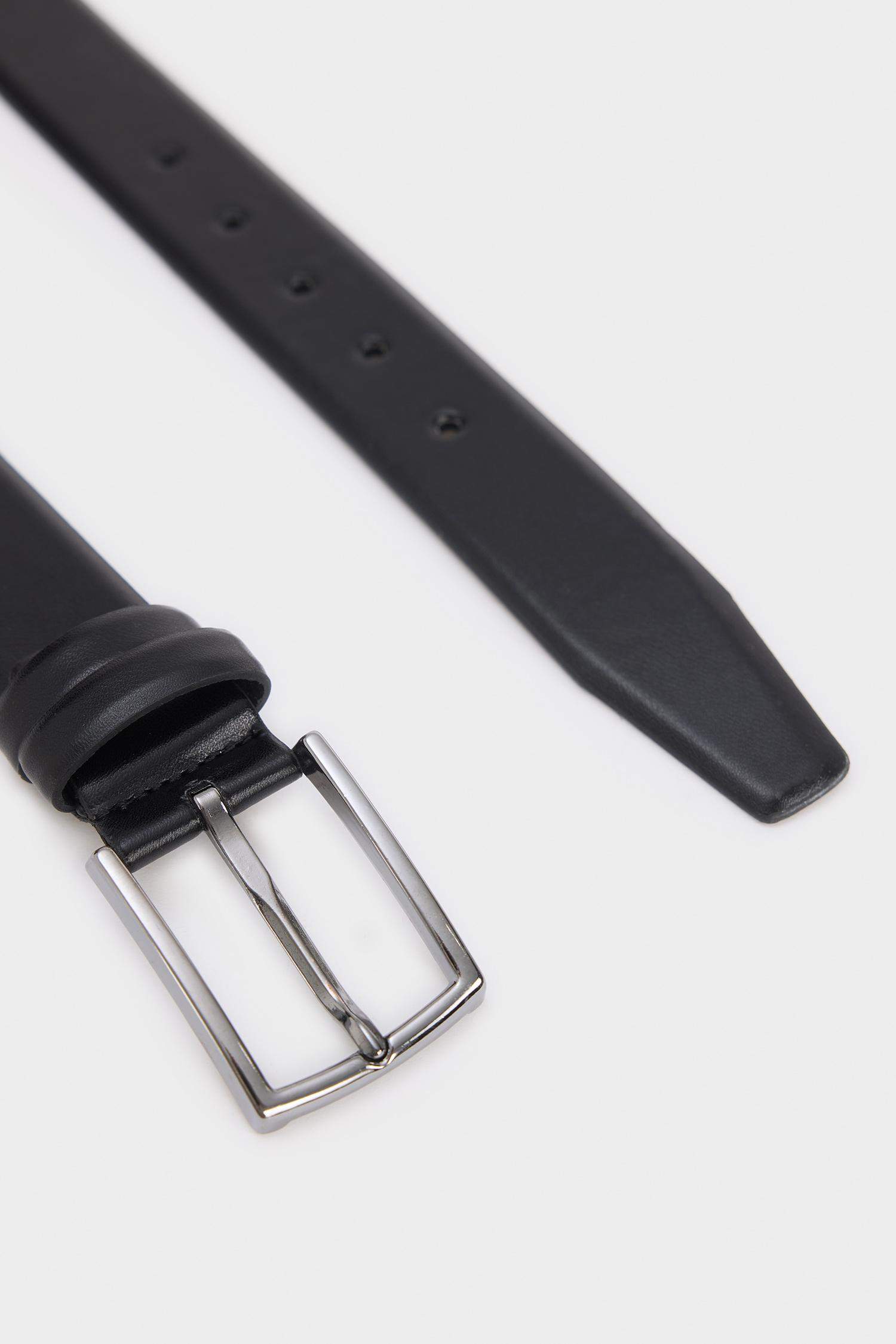 Erkek Dikdörtgen Toka Suni Deri Jean Kemeri