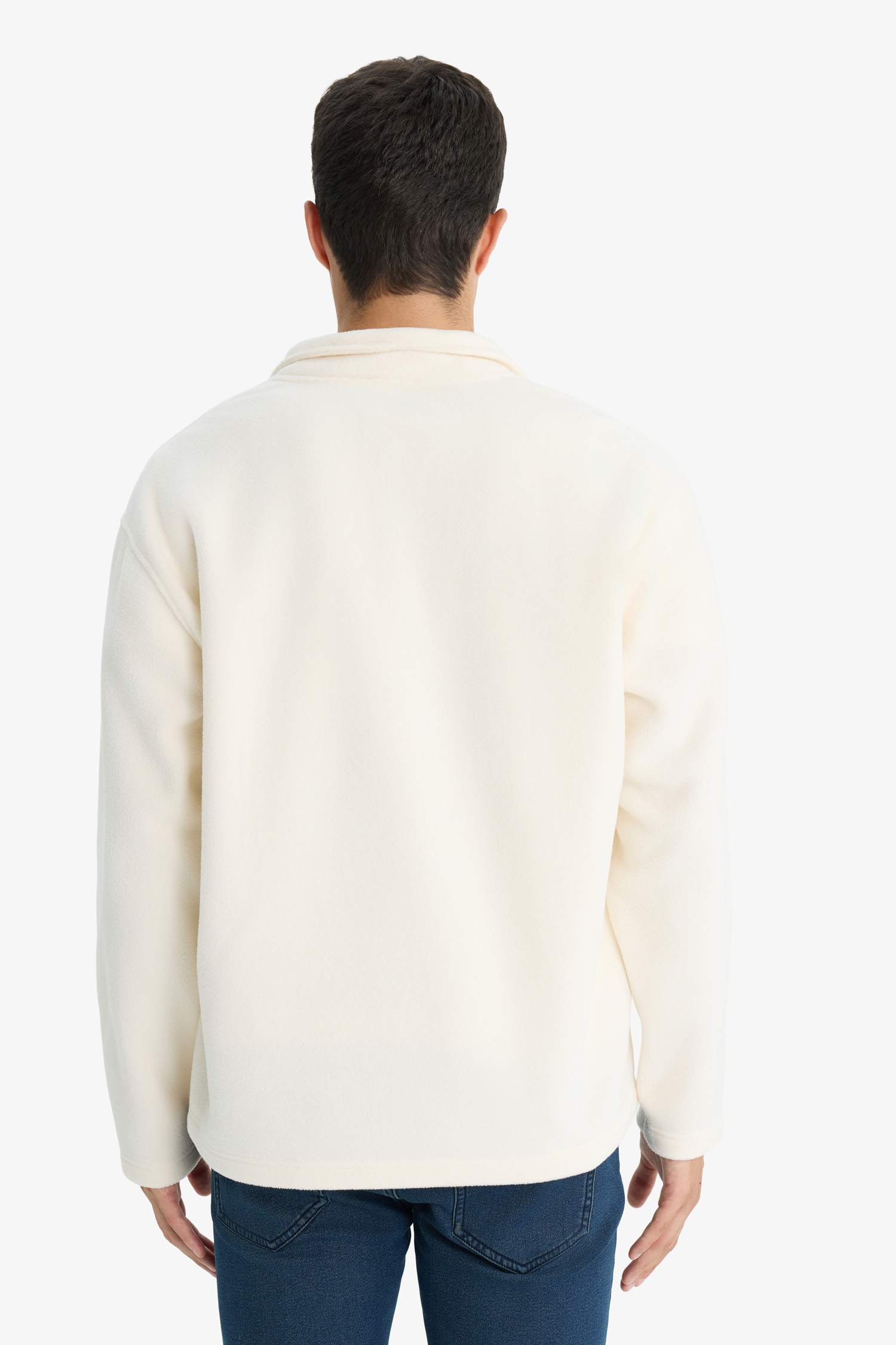 Relax Fit Yarım Fermuarlı Polar Sweatshirt