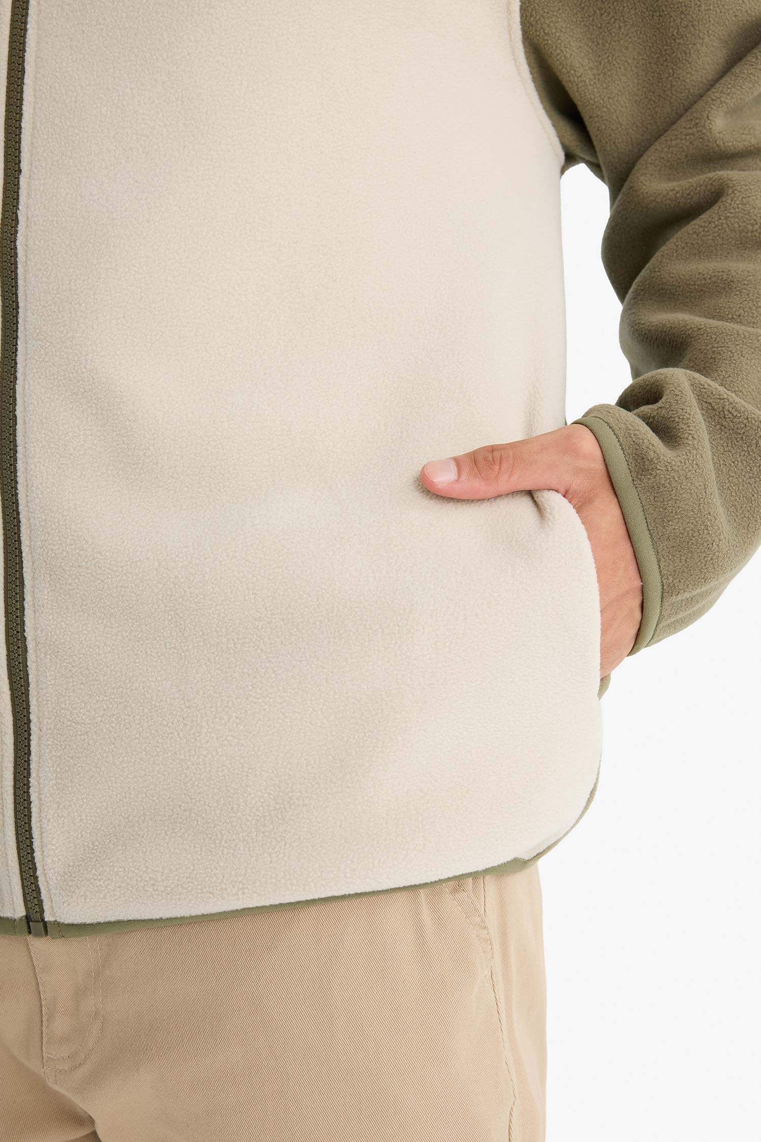 Relax Fit Yarım Balıkçı Yaka Fermuarlı Polar Hırka