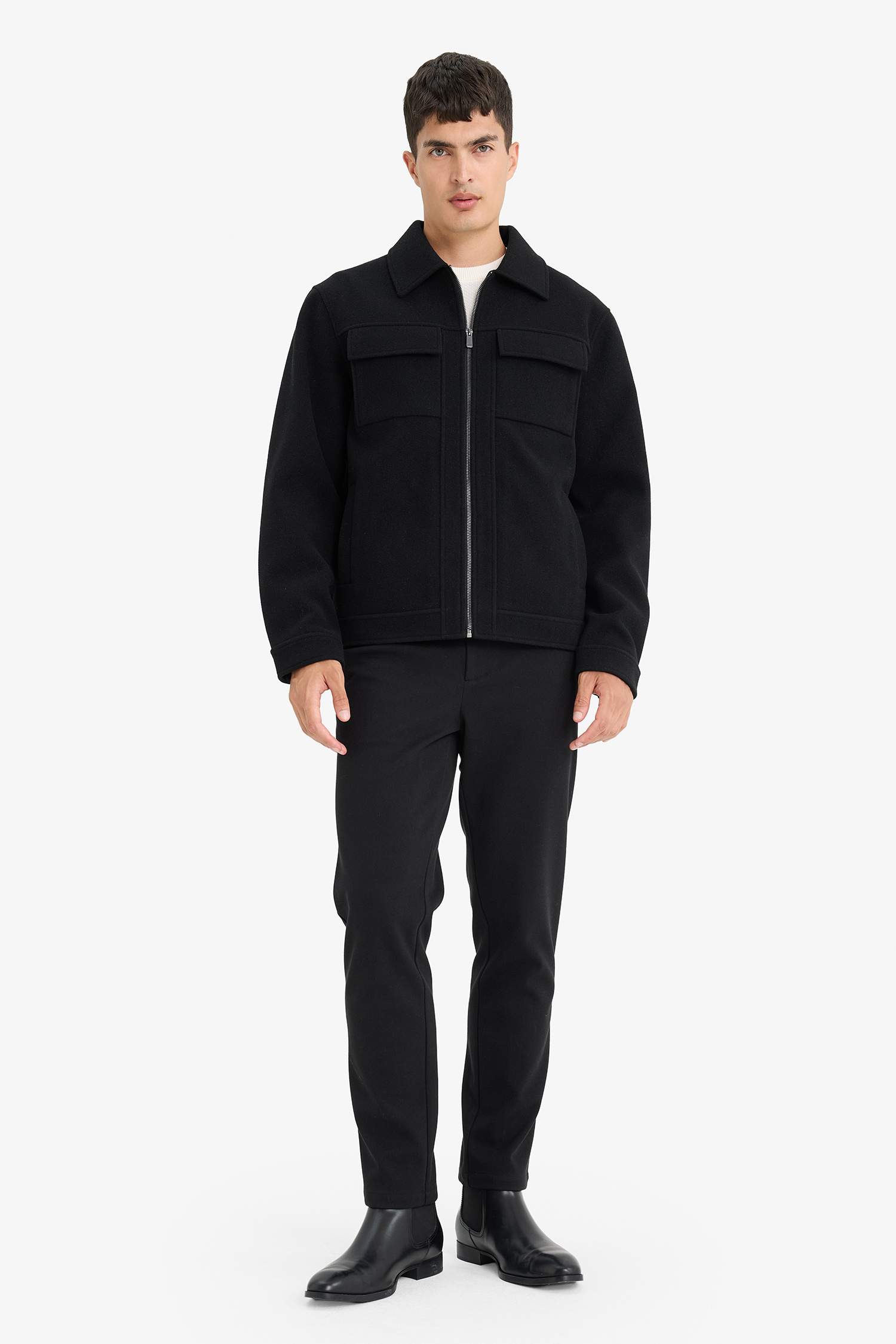 جاكيت دودون سليم فيت برقبة بولو