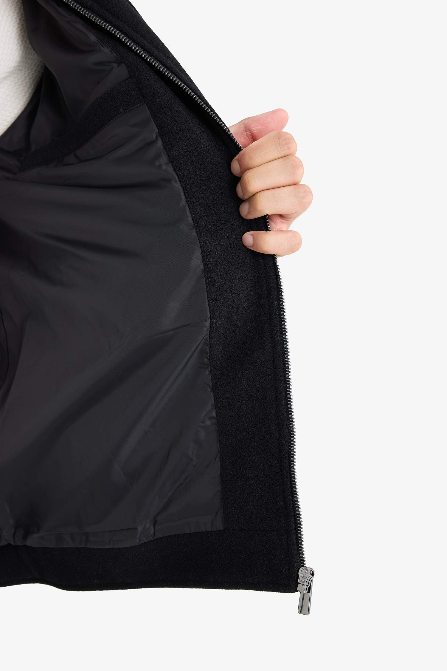 Veste Slim à col polo et fermeture zip avec poches