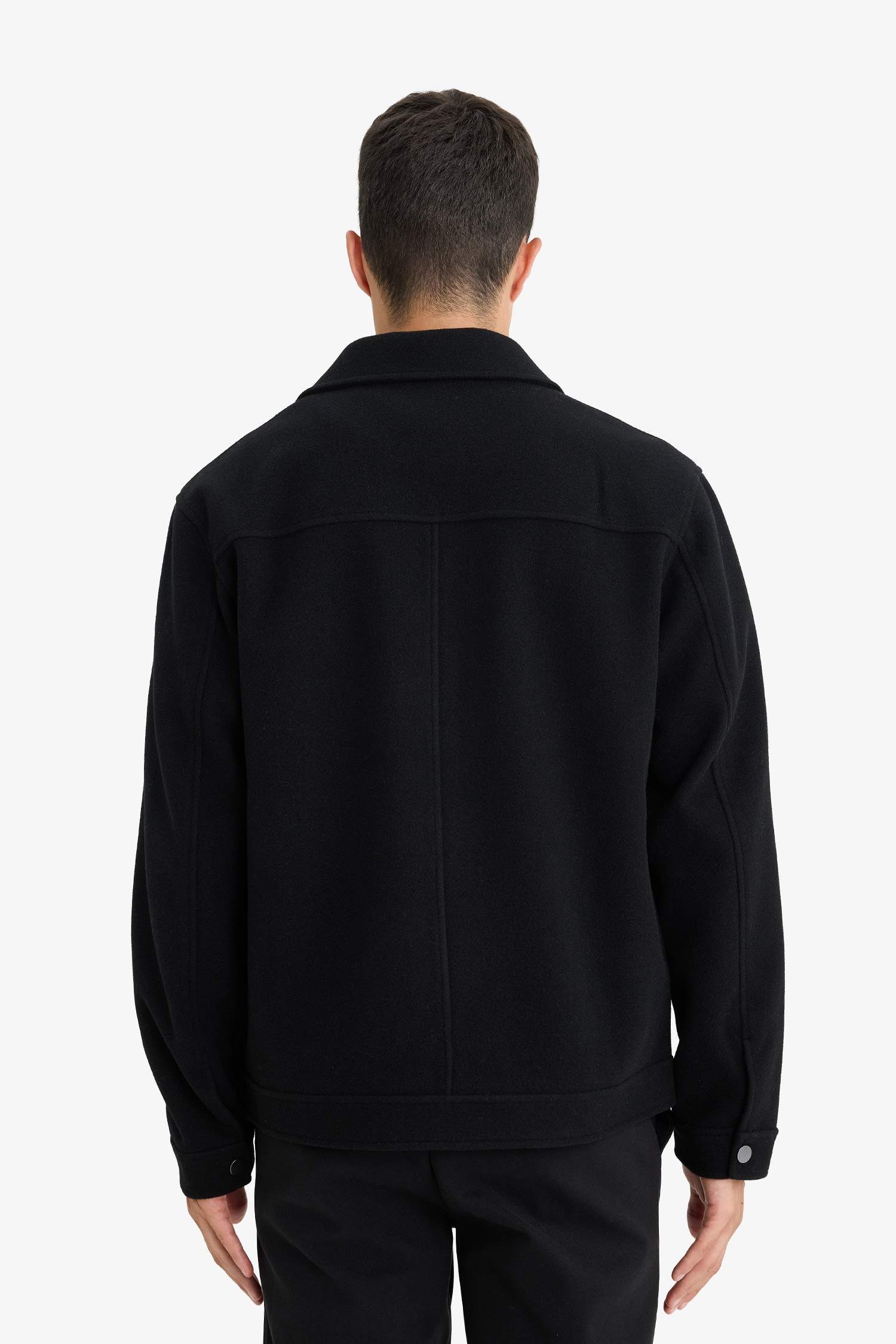 Veste Slim à col polo et fermeture zip avec poches