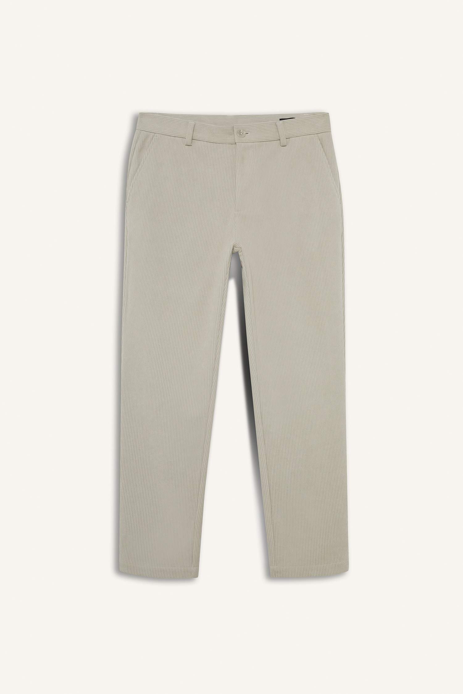 سروال مخمل مضلع قصة مستقيمة برجل عادي