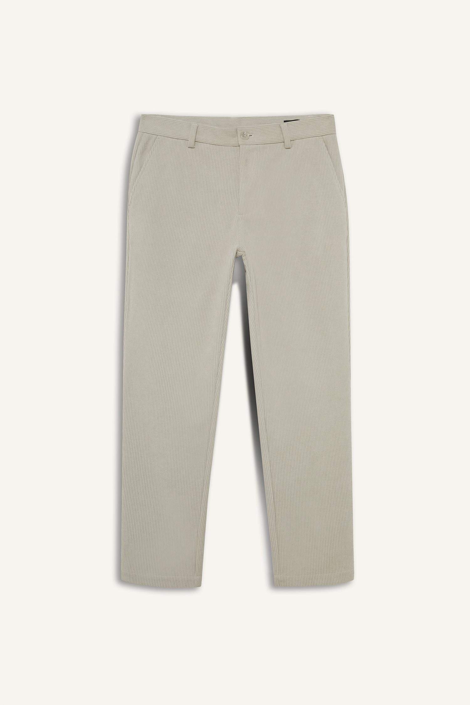 Pantalon en velours côtelé à jambes droites Coupe régulière