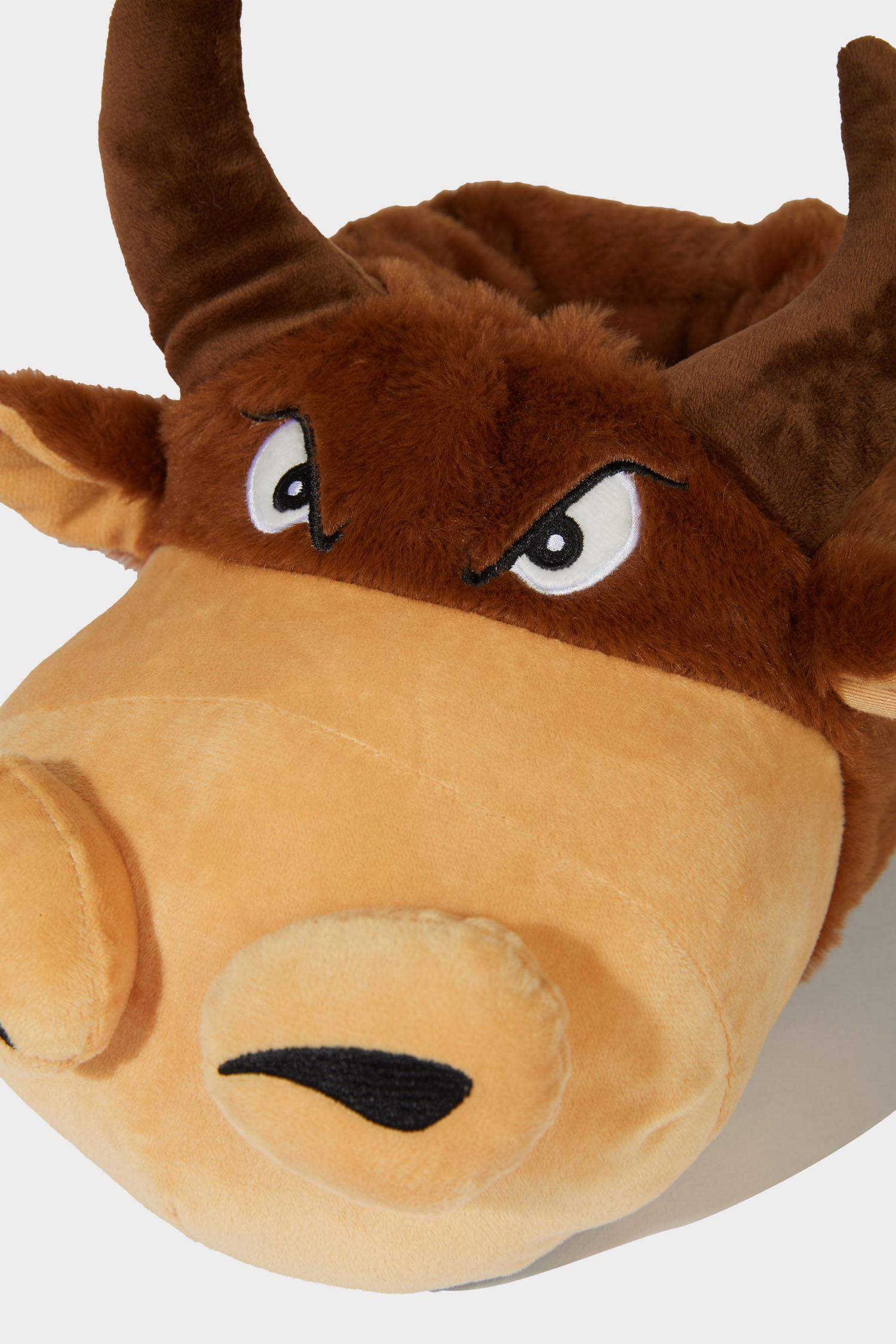 Erkek Boğa Temalı Düz Taban Panduf