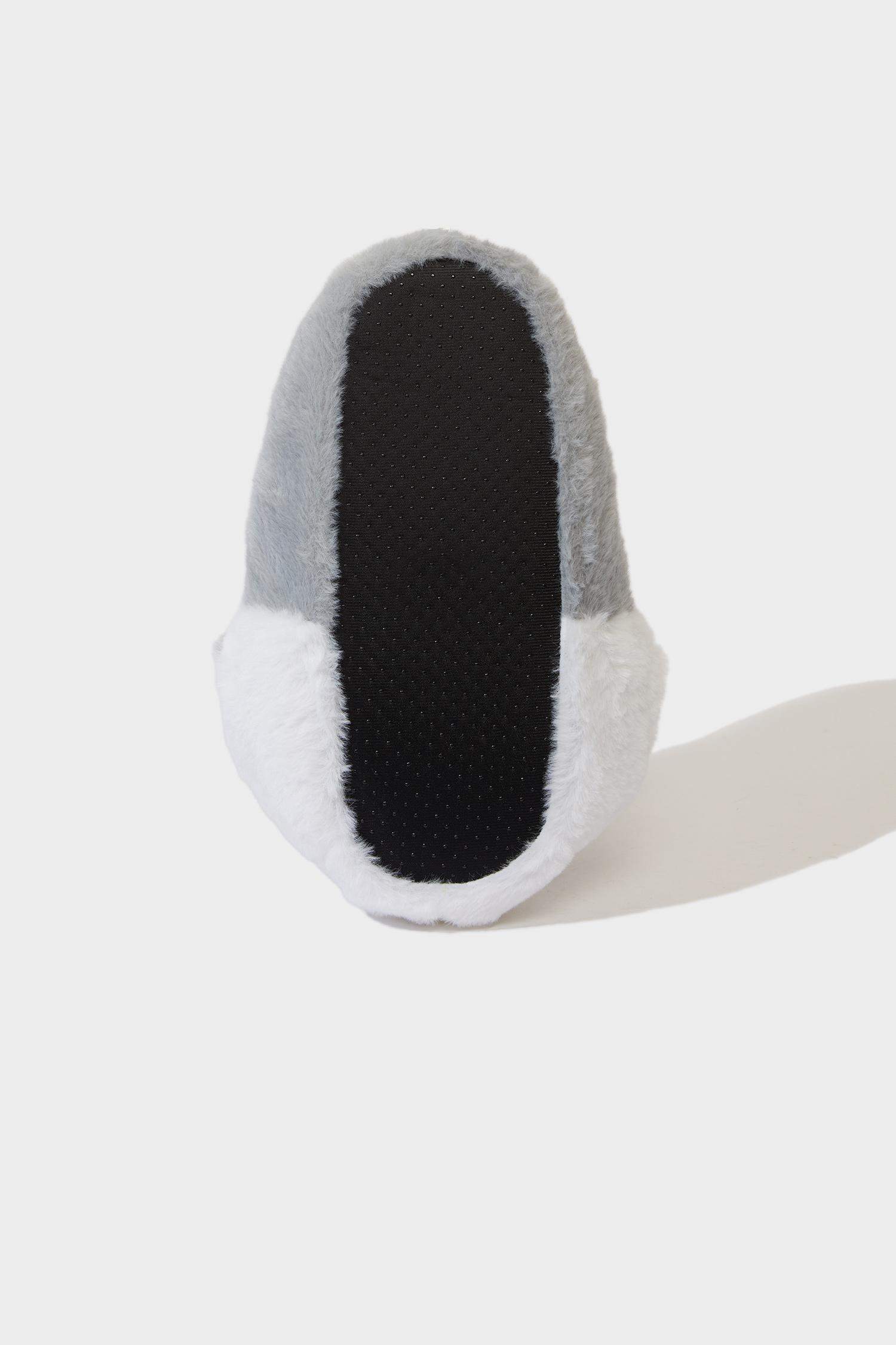 Pantoufles plates motif loup à semelle souple pour homme