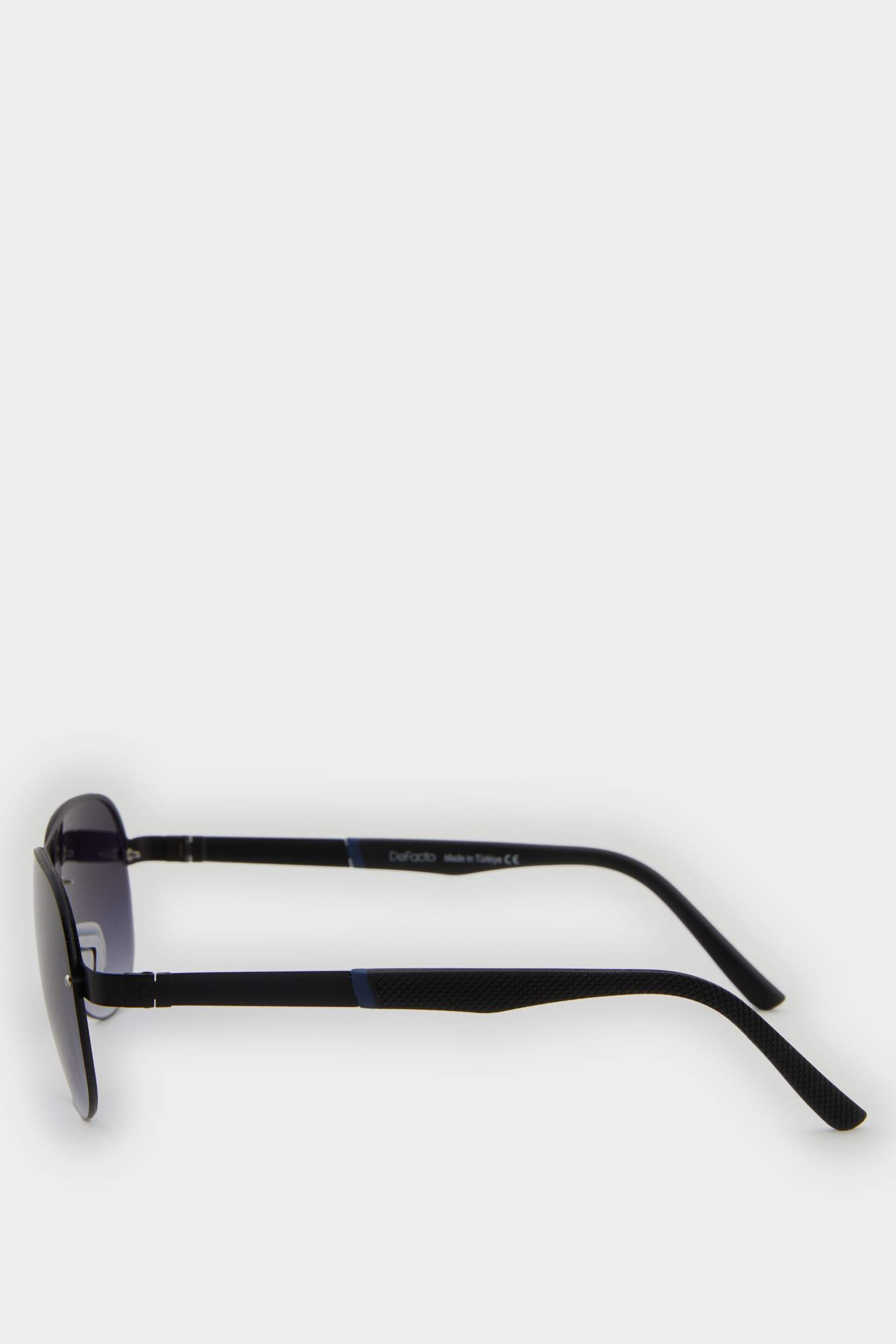 Erkek Oval Siyah Metal Çerçeve Siyah Cam UV Güneş Gözlüğü